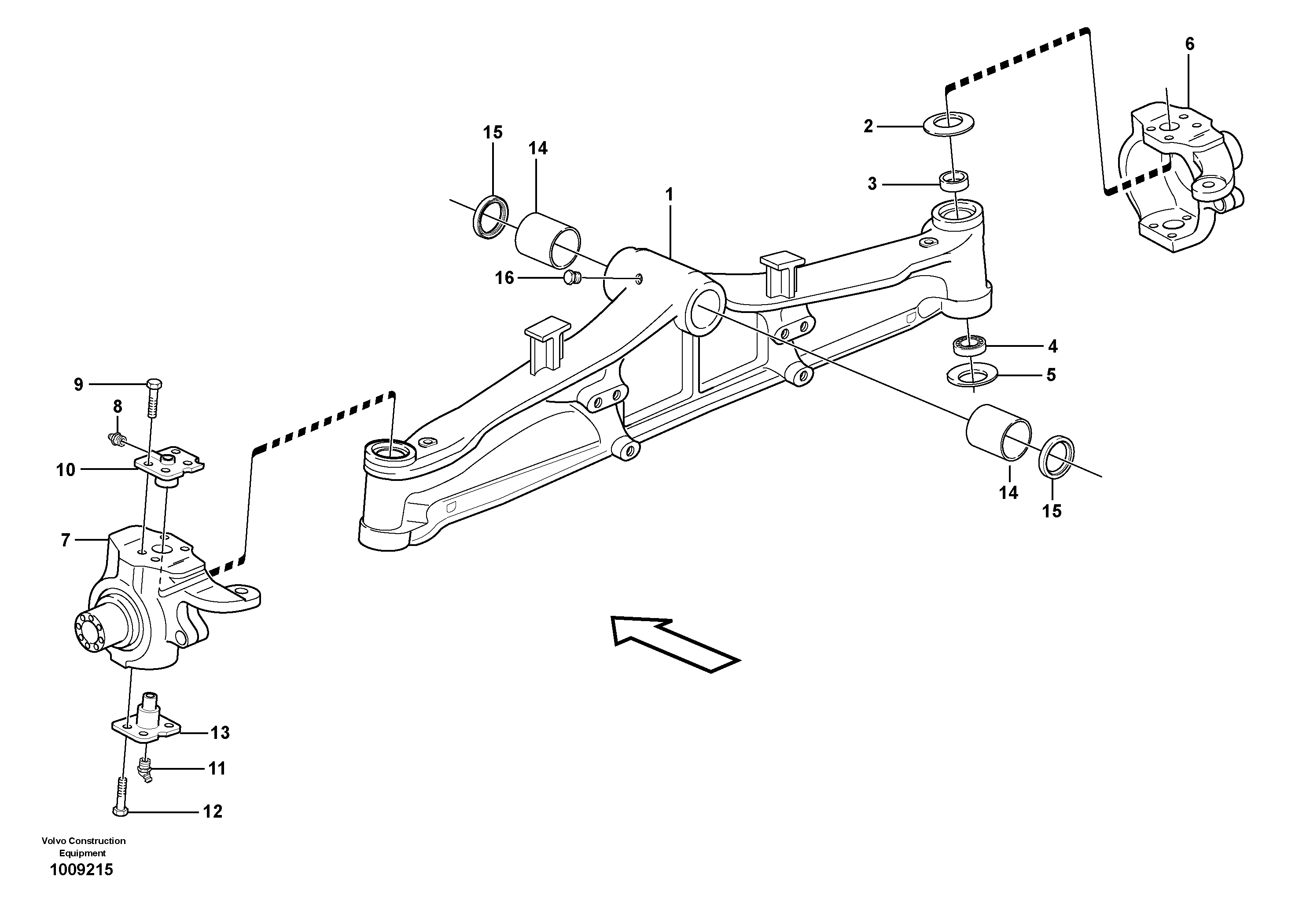 Front axle  11891267, 11891275, 11891360, 11891386 — volvo parts diagram