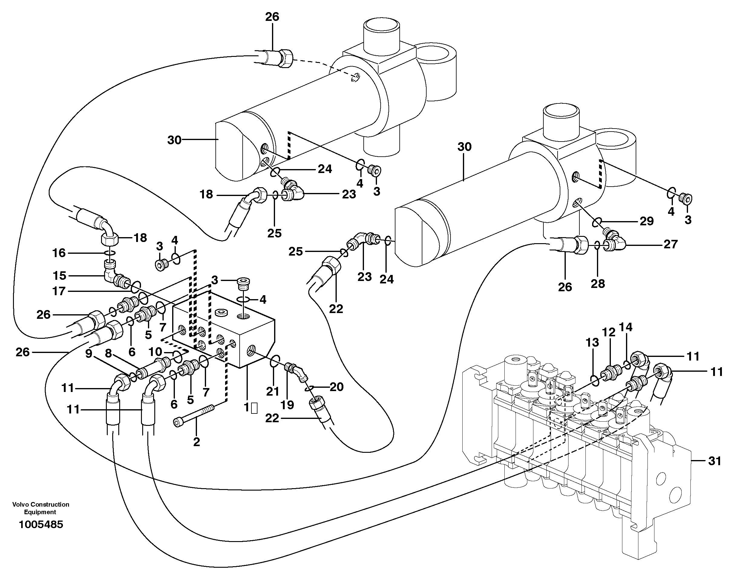 Boom swing system — volvo parts diagram