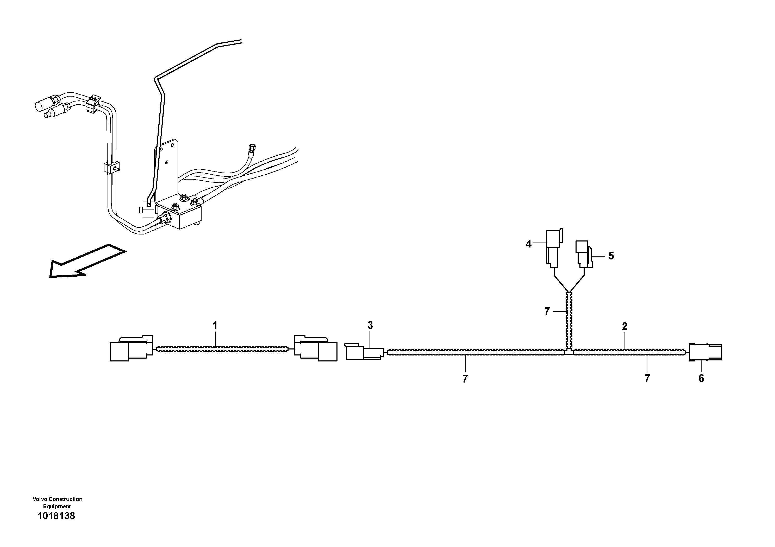 Cable harness, hand tool hydraulic  11891333 — volvo parts diagram