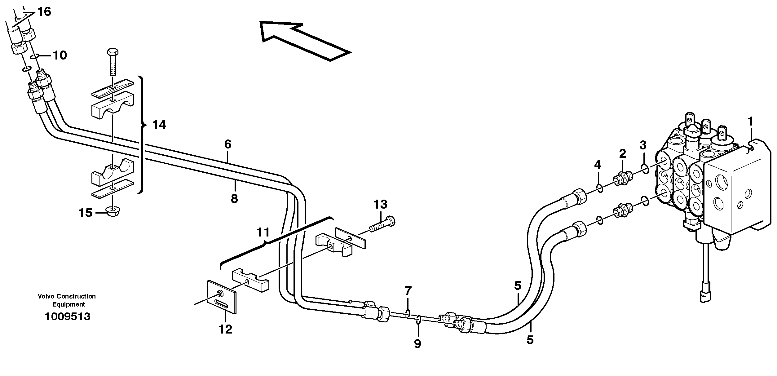 Hydraulic system, combi-bucket — volvo parts diagram