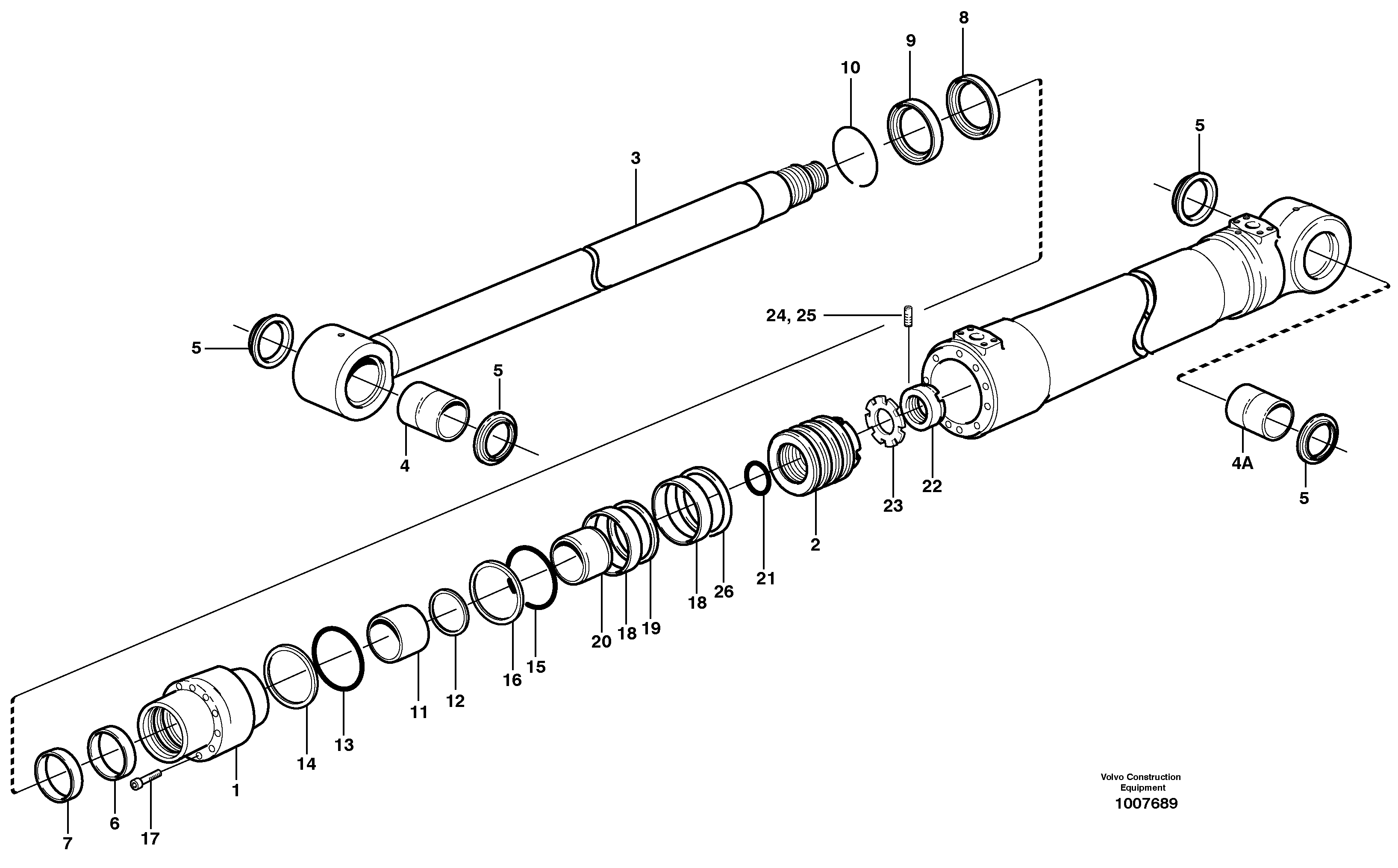 Boom cylinder  14314045, 14314046 — volvo parts diagram