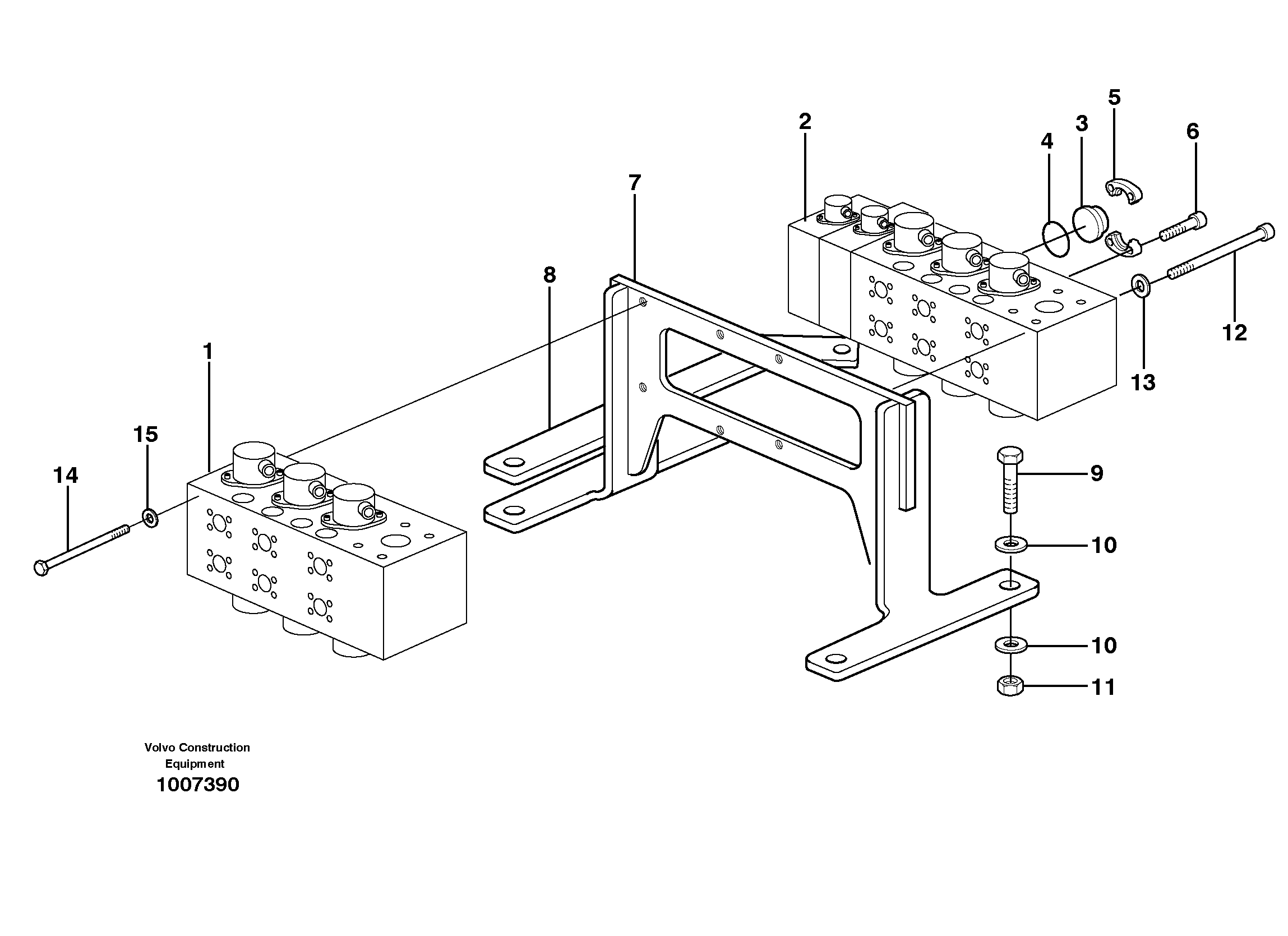 Main valve assembly with fitting parts — volvo parts diagram