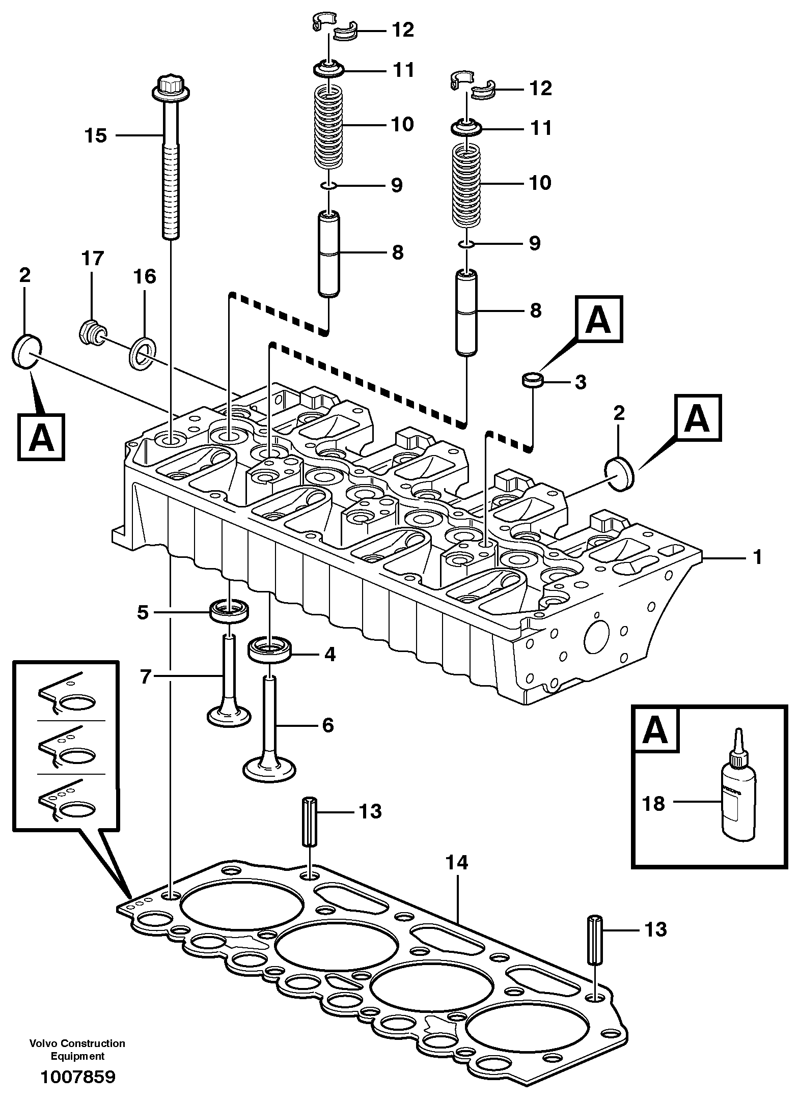 Cylinder head — volvo parts diagram