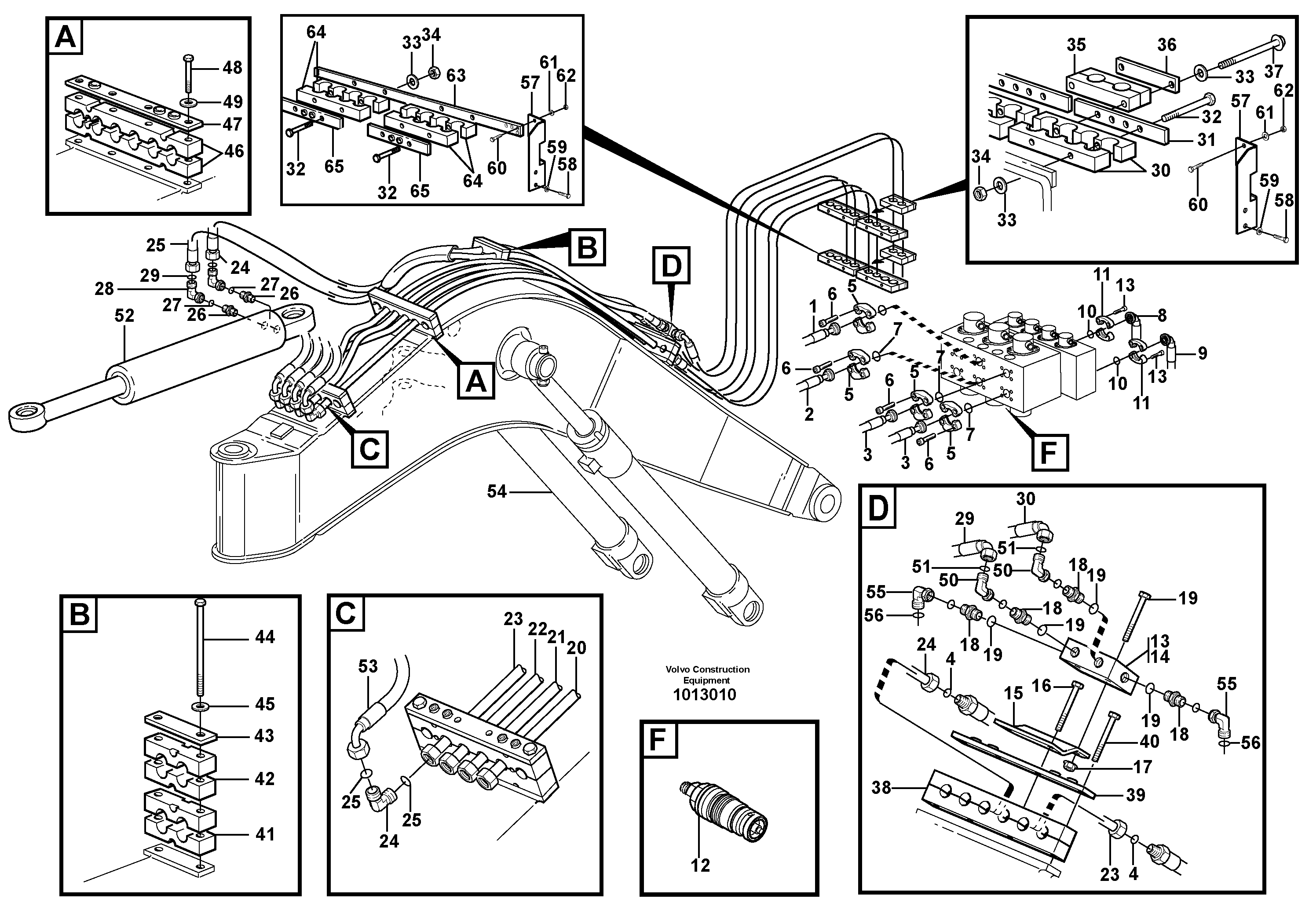 Hydr. equipm. on boom, rear, offset  14314047 — volvo parts diagram