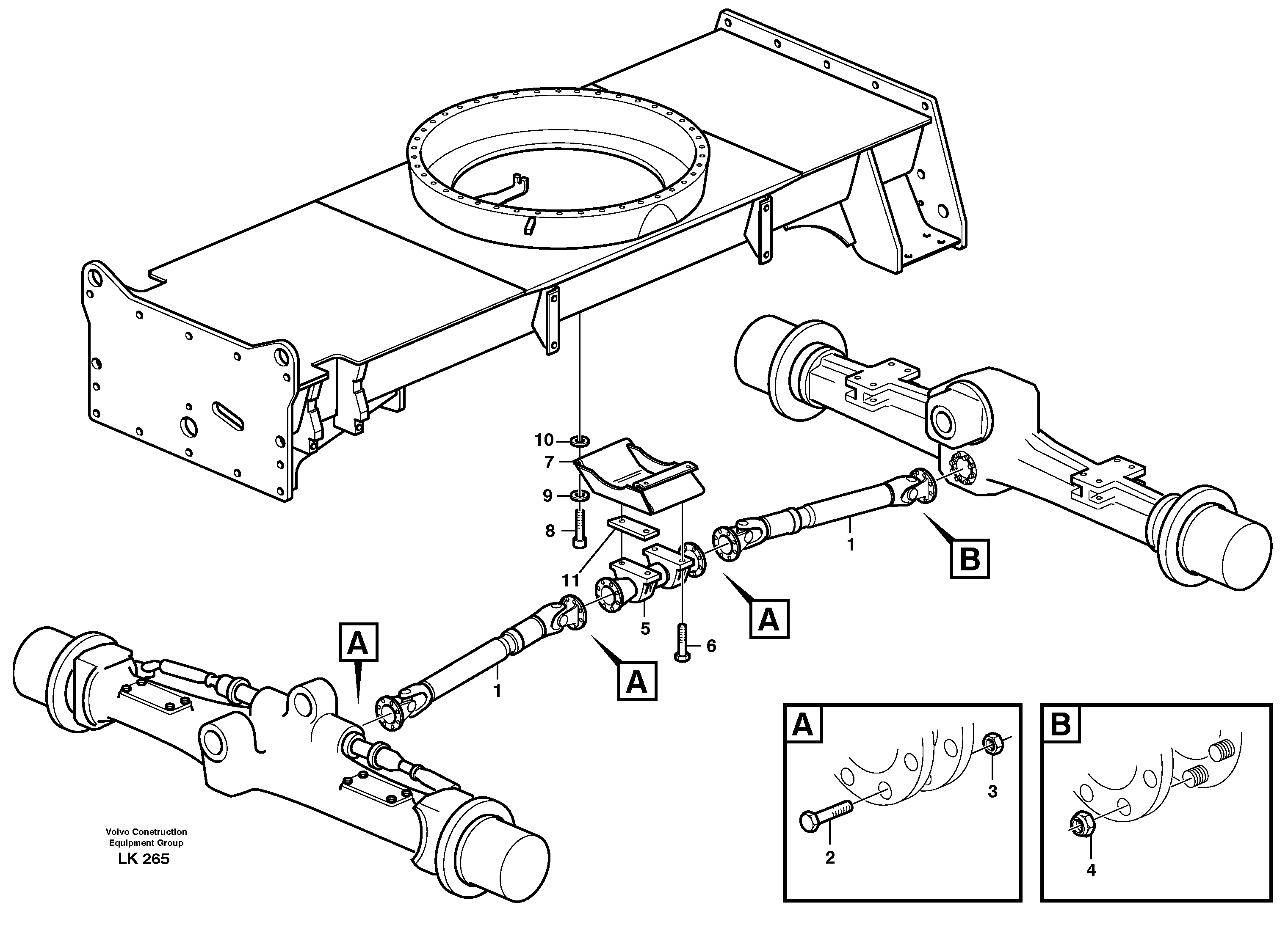 Propeller shafts and assembling — volvo parts diagram