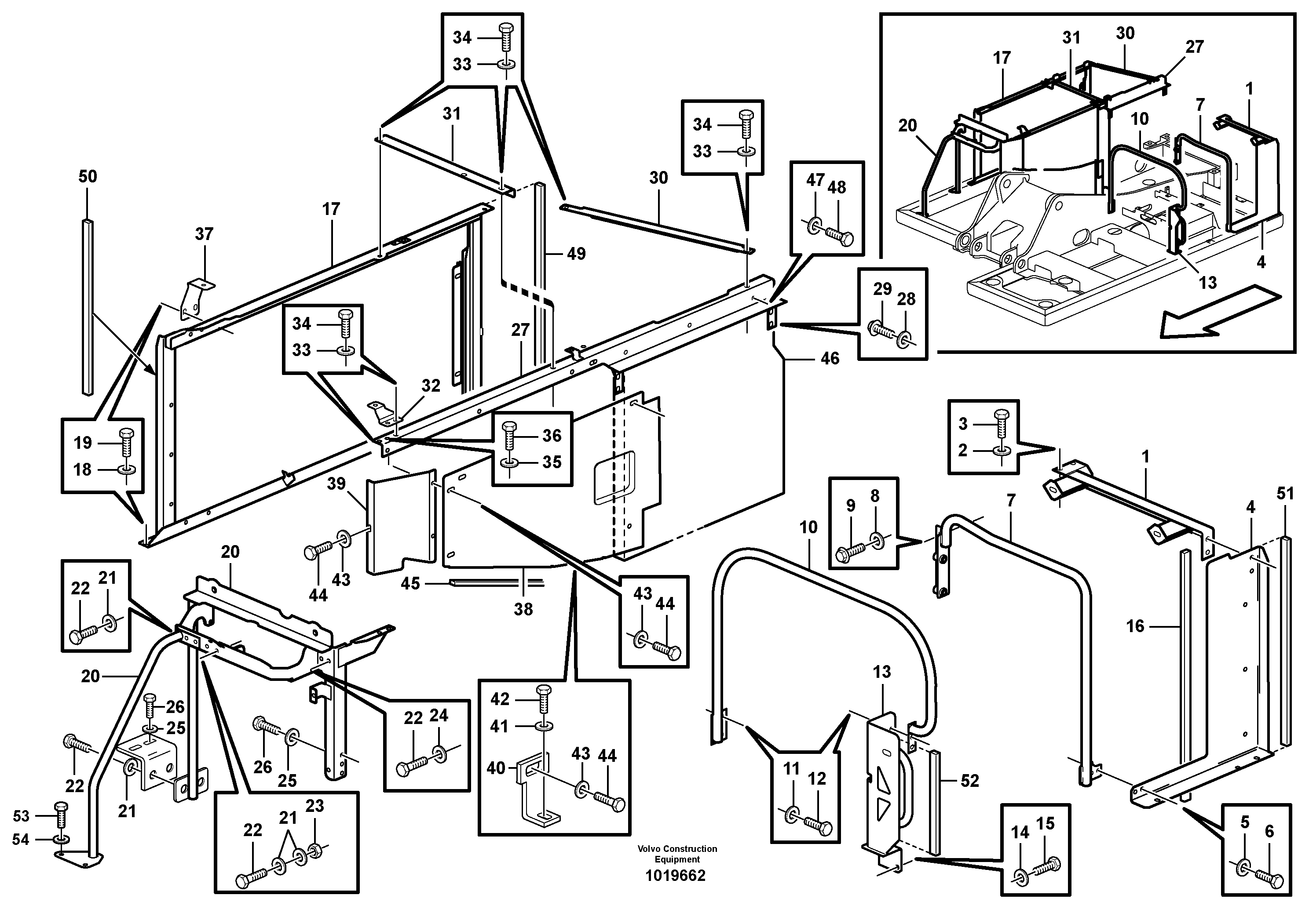 Cowl frame — volvo parts diagram