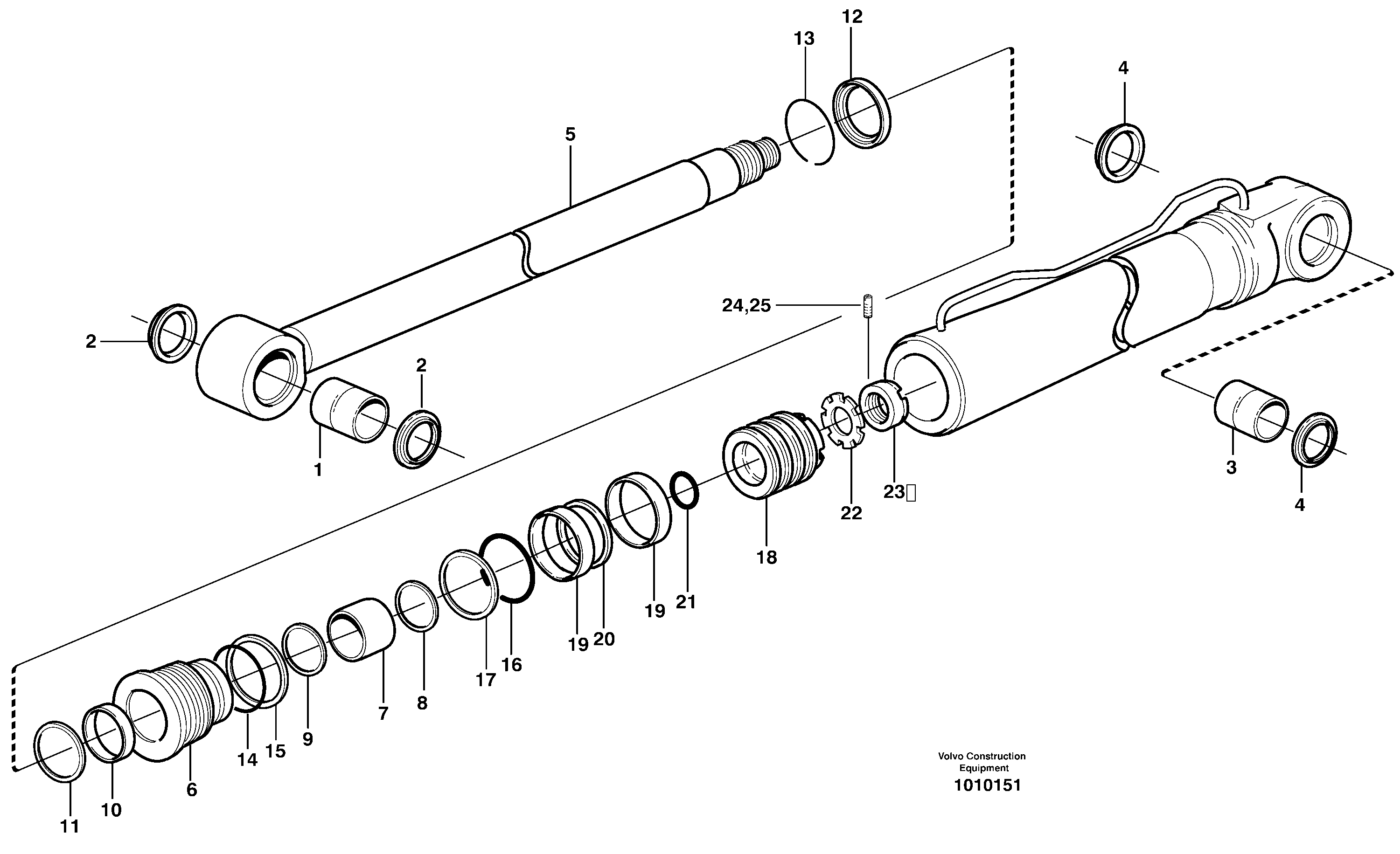 Tilt cylinder  14314047 — volvo parts diagram