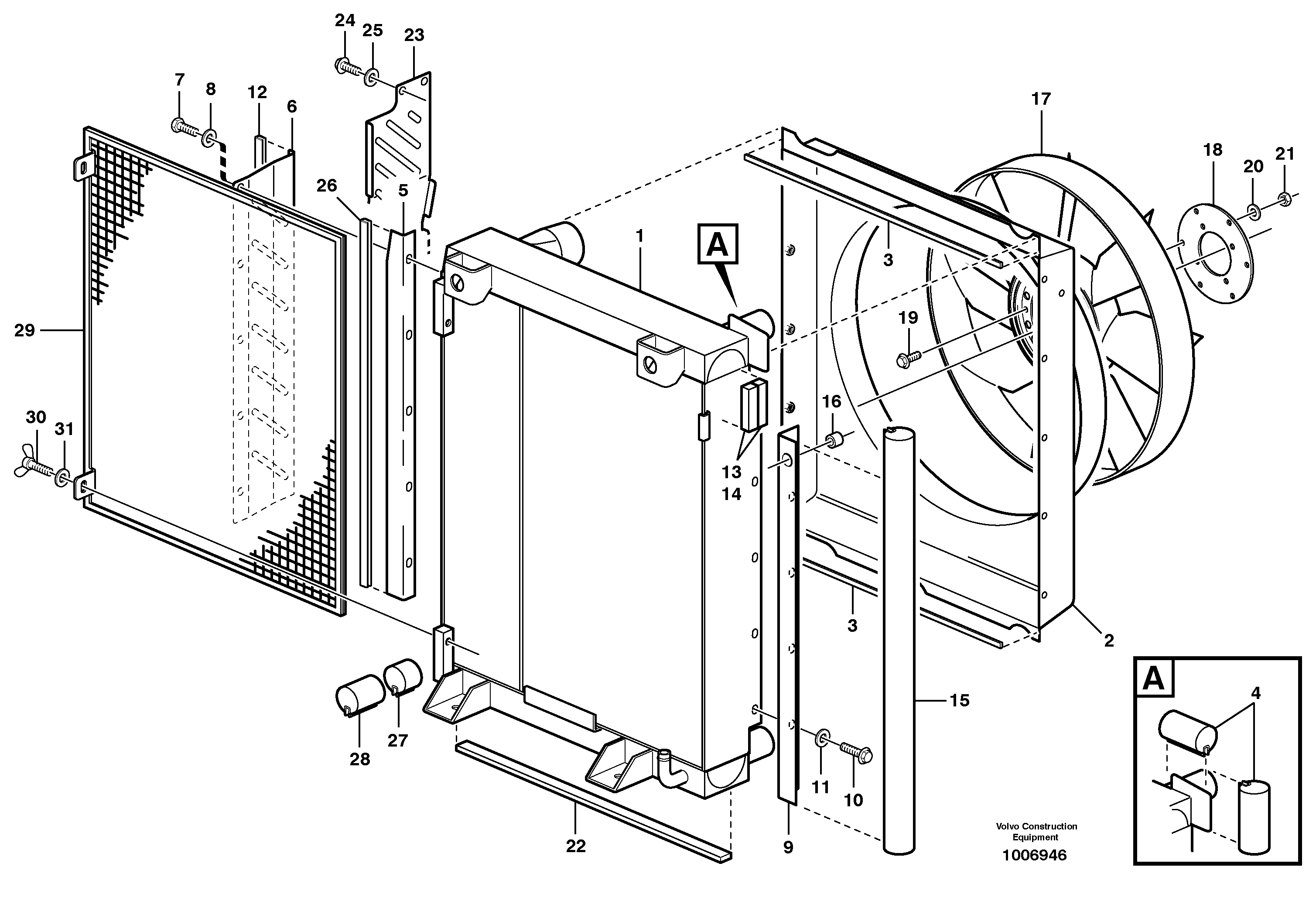 Fan and fan shroud — volvo parts diagram