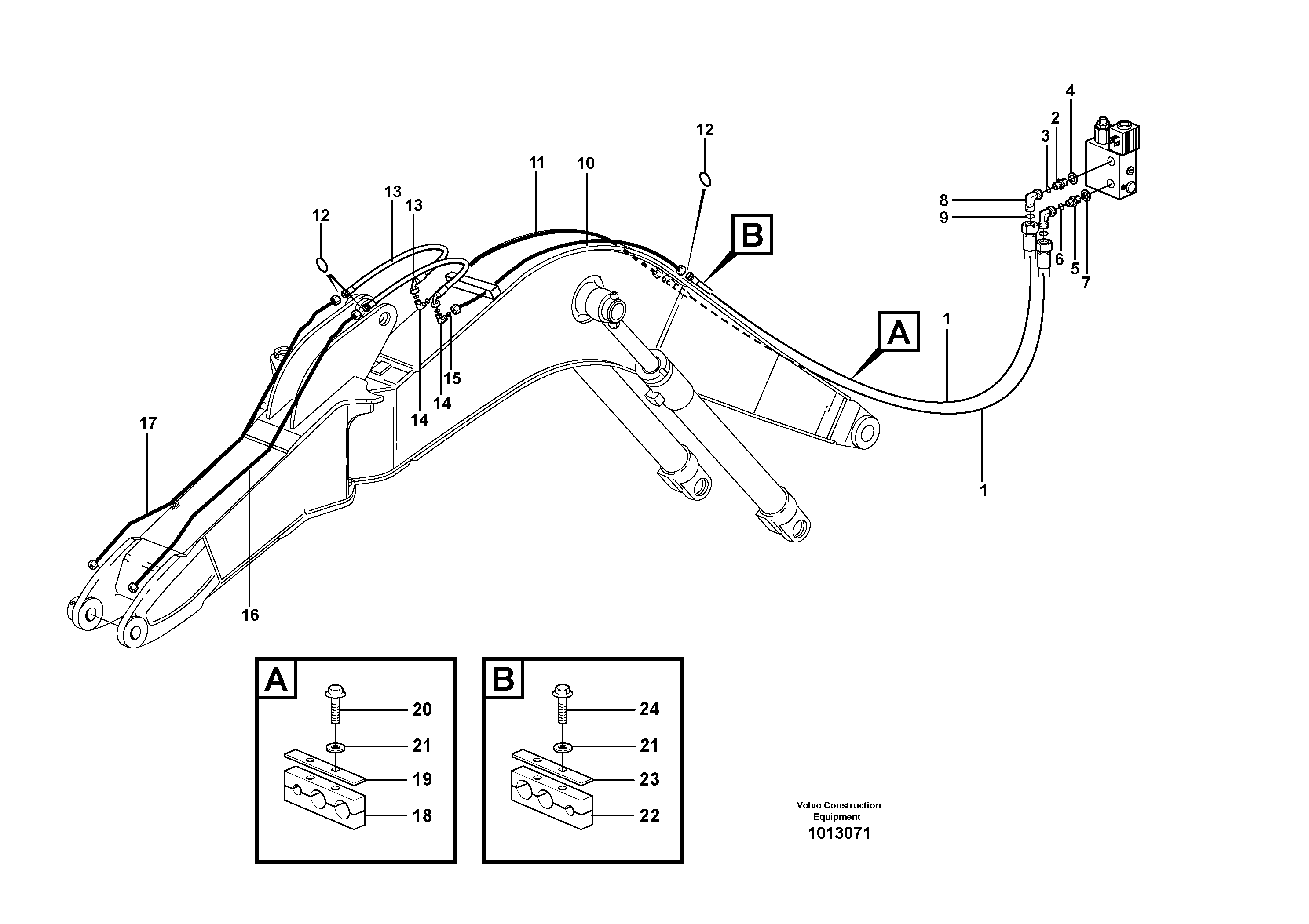 Equipment hydraulics, offset  14314063 — volvo parts diagram
