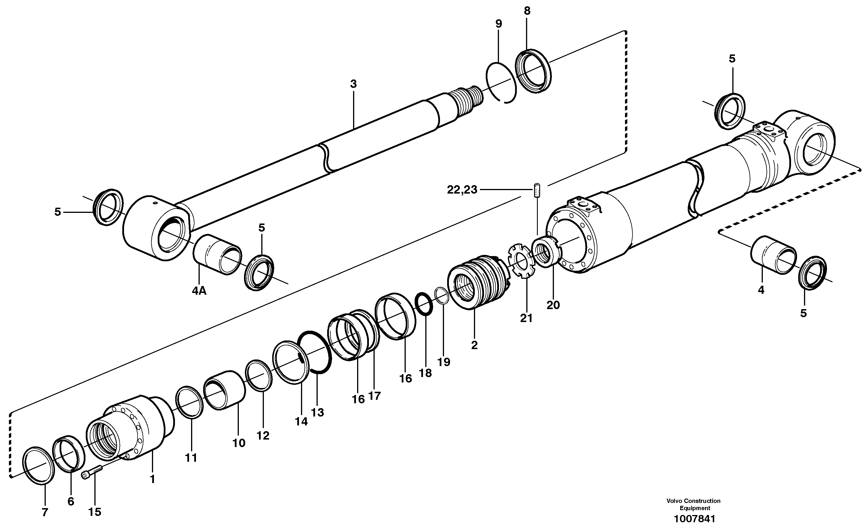 Tilt cylinder  14314046, 14314047 — volvo parts diagram