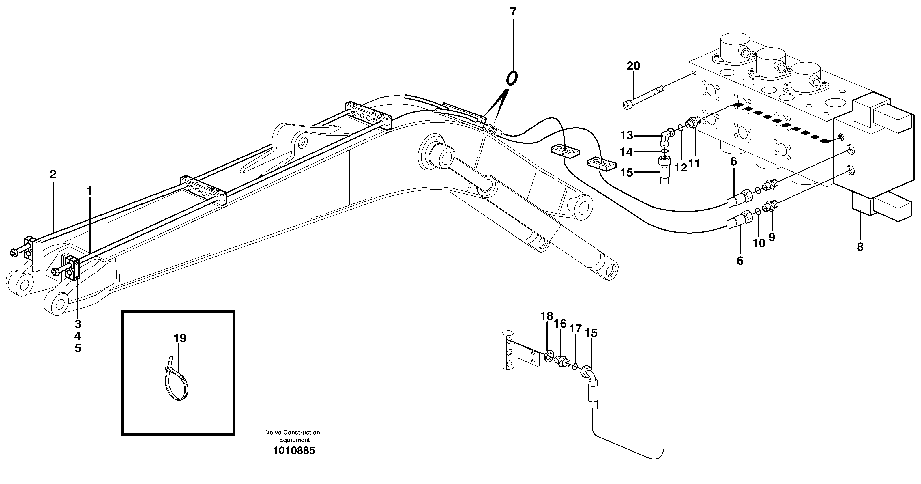Hydr. equipm. on monoboom, X3  14314030 — volvo parts diagram