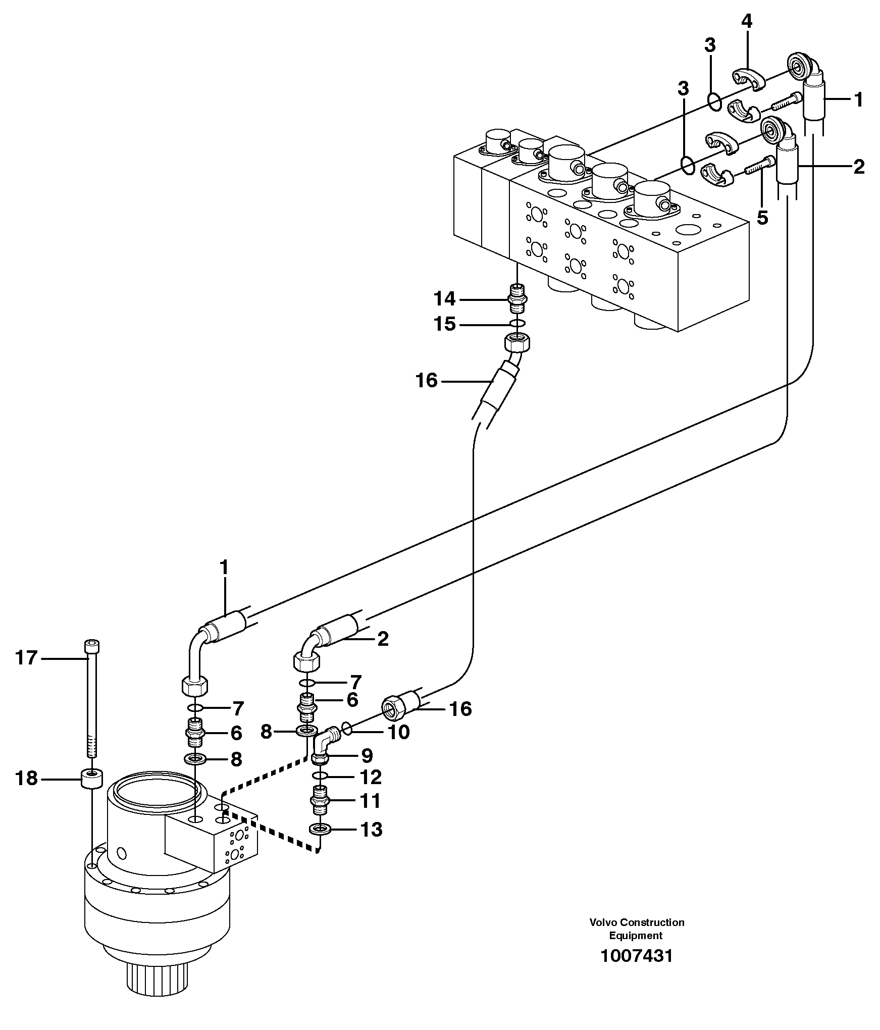 Boom swing system — volvo parts diagram