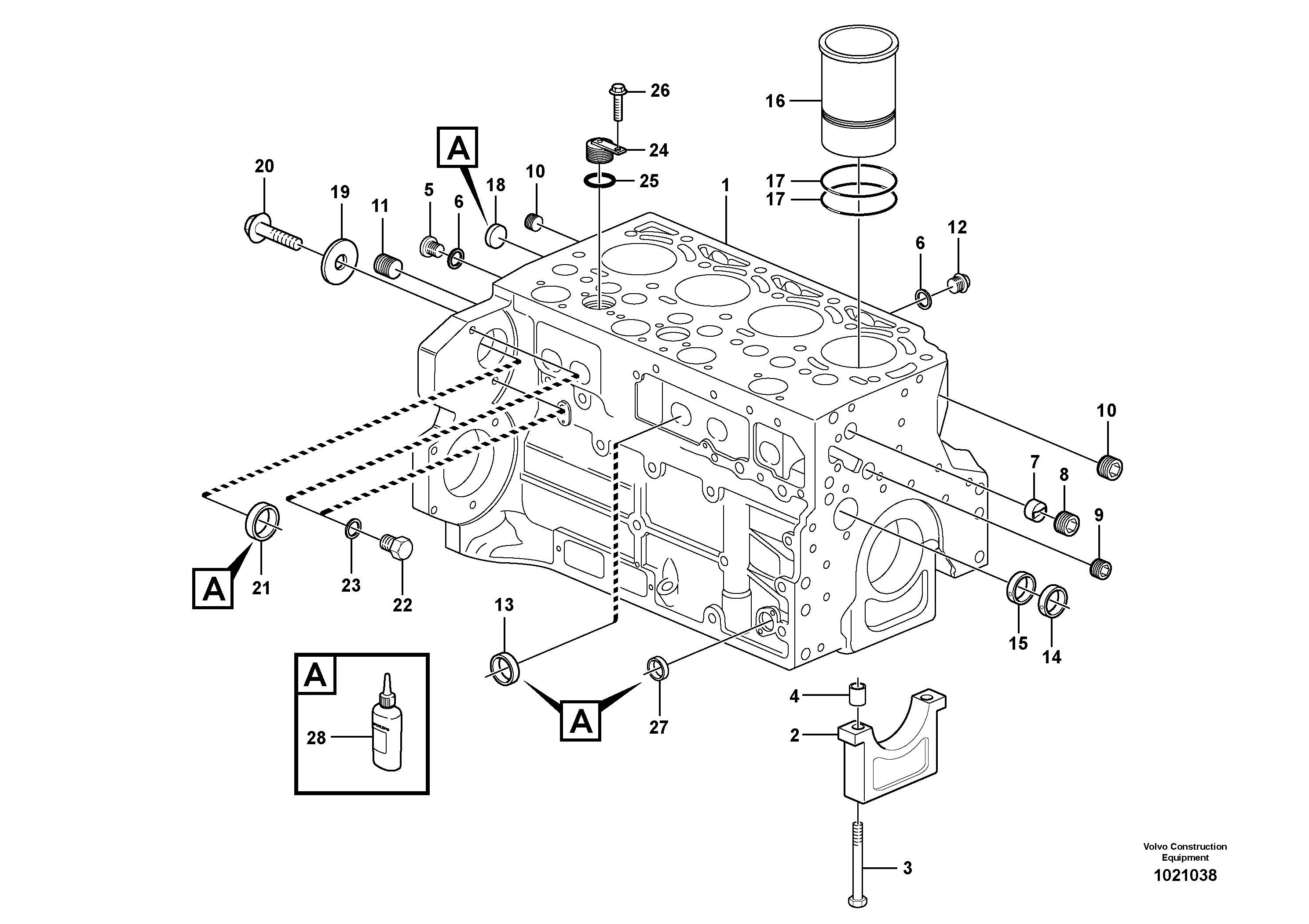 Cylinder block — volvo parts diagram