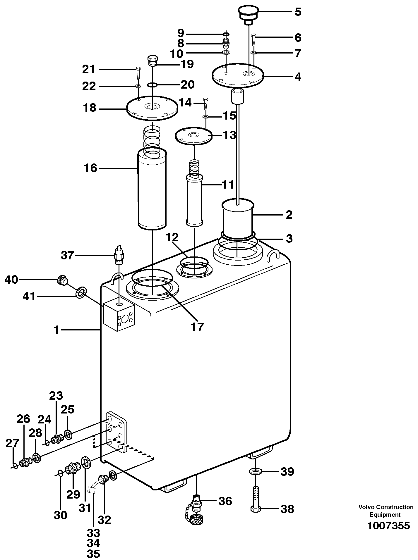 Hydraulic oil tank — volvo parts diagram