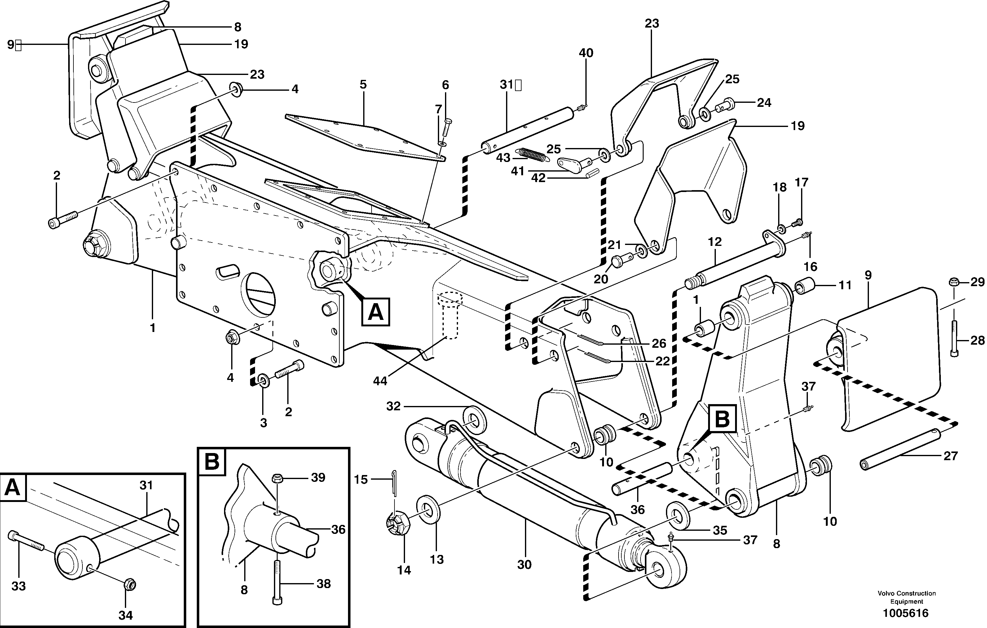 Stabilisers  14314006, 14314007 — volvo parts diagram