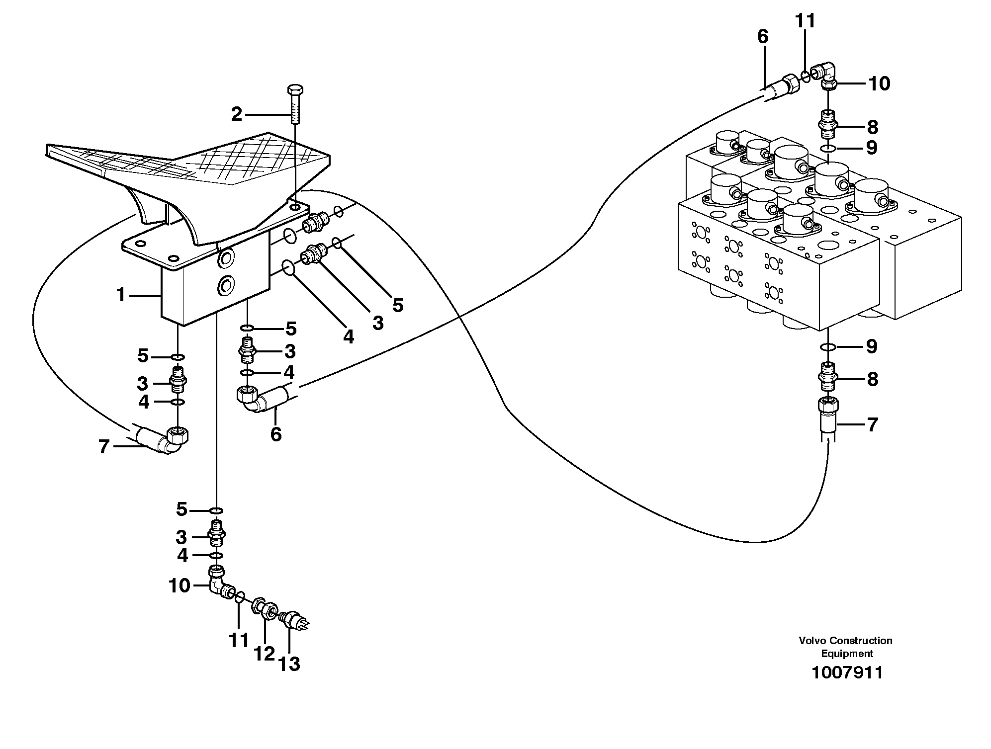 Servo hydraulics, X1  14314040 — volvo parts diagram