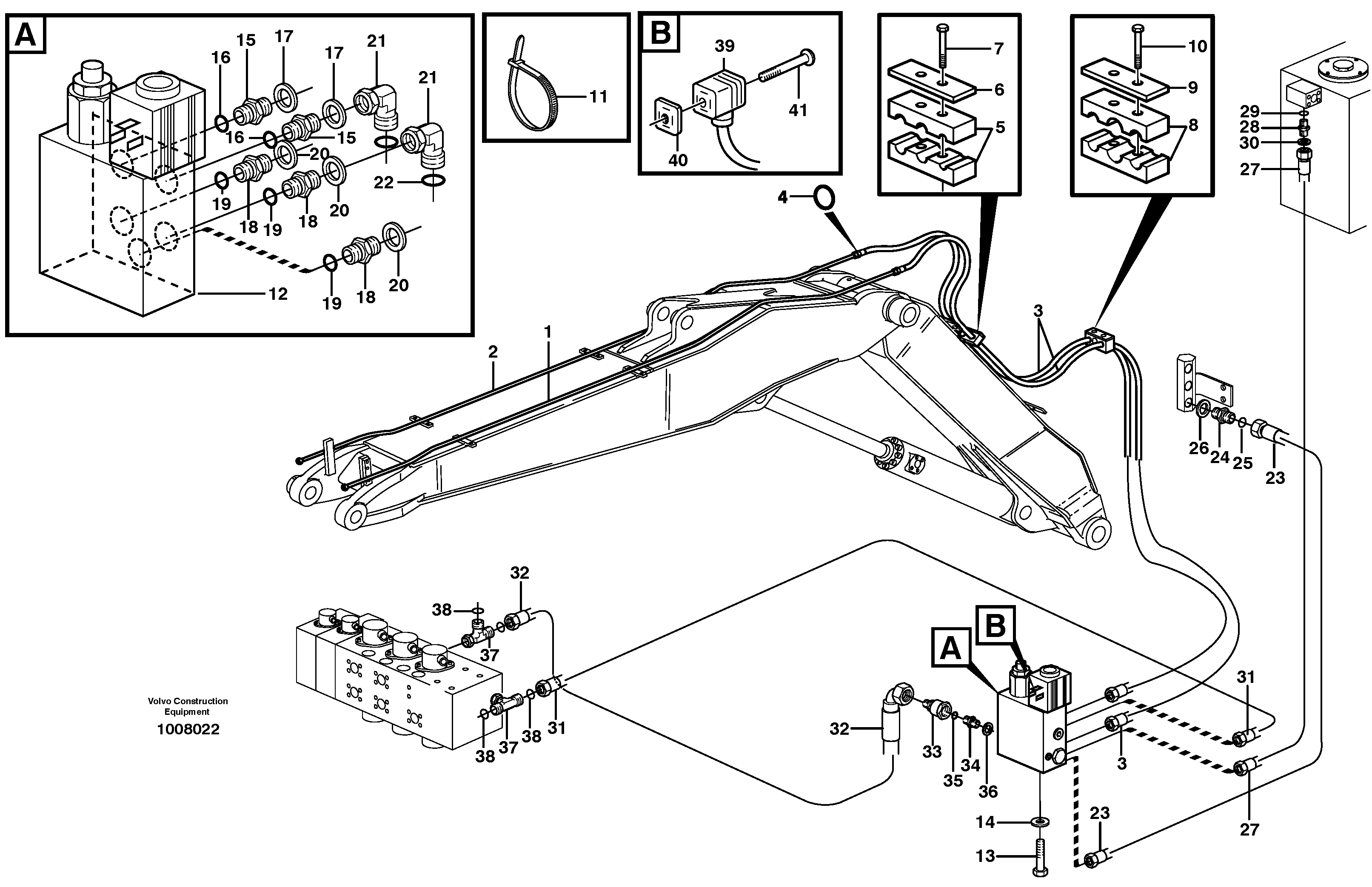 Hydr. equipm. on adjustable boom  14314062 — volvo parts diagram