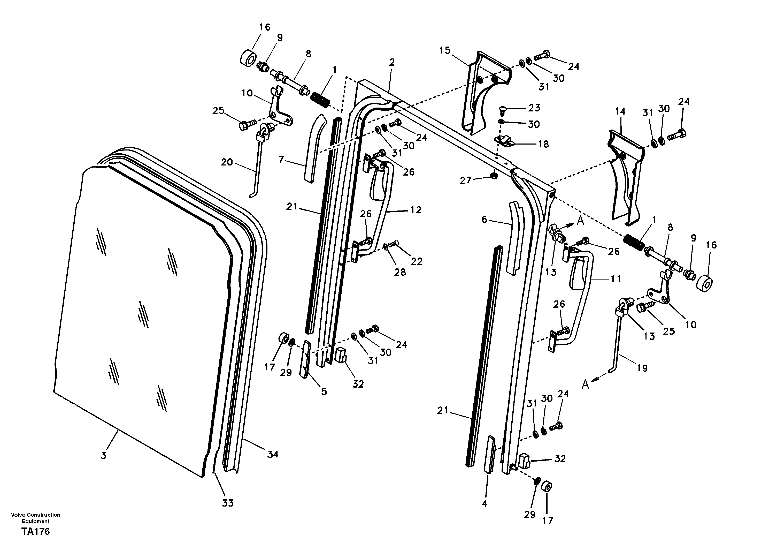 Windshield 14375922 — volvo parts diagram
