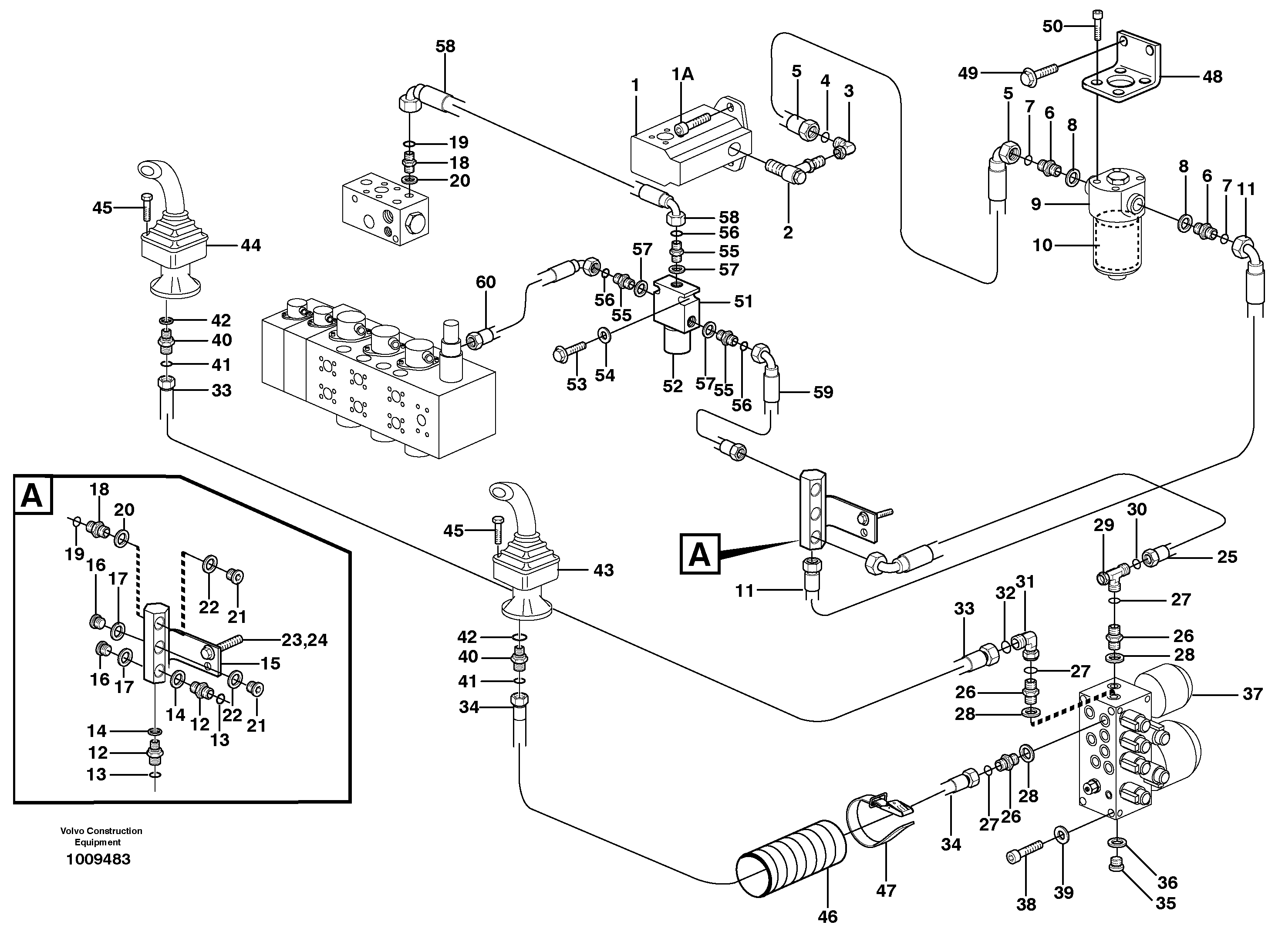 Servo-system: Feed lines — volvo parts diagram