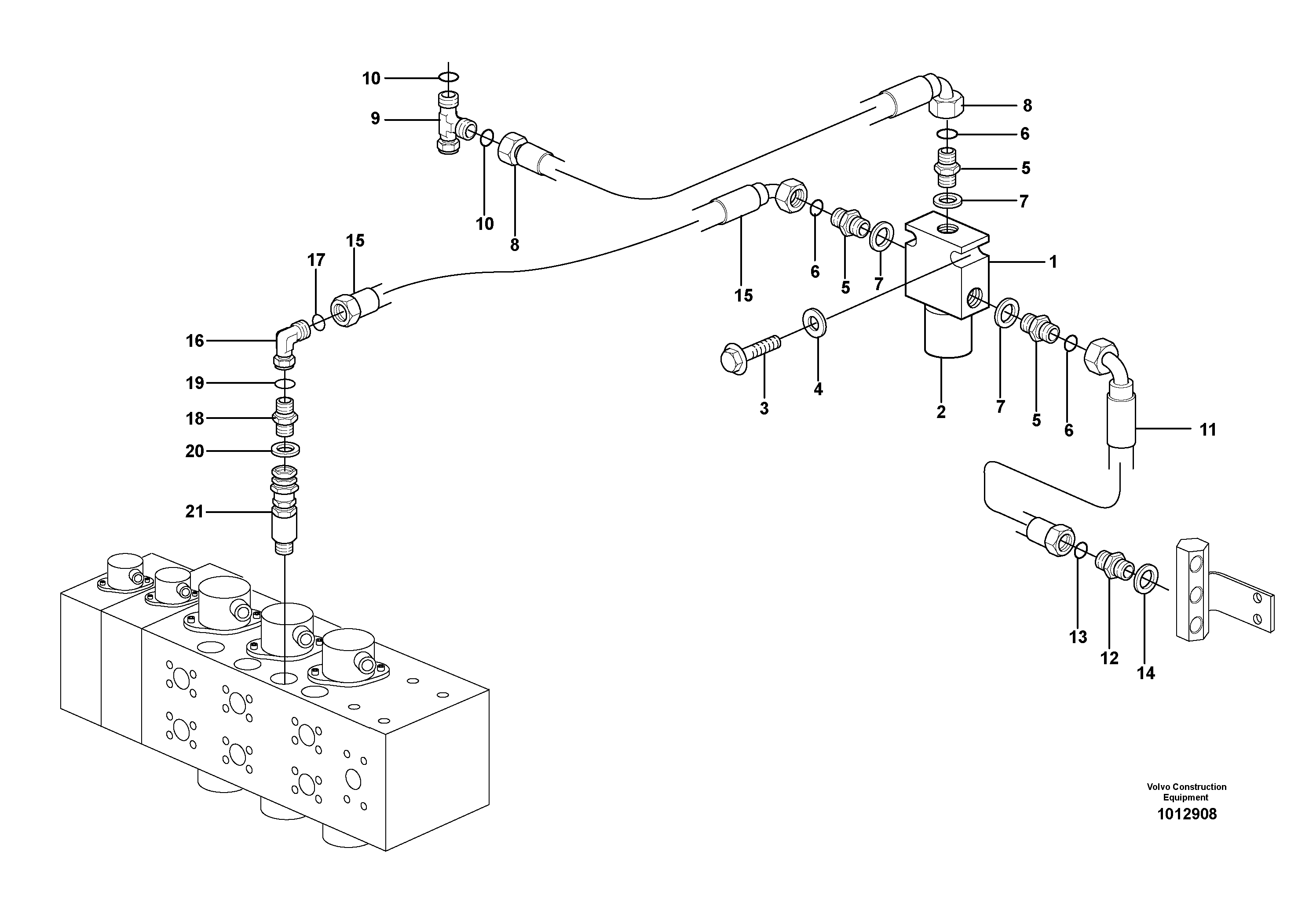 Hydraulic system, X1, 2 step pressure  14314082 — volvo parts diagram