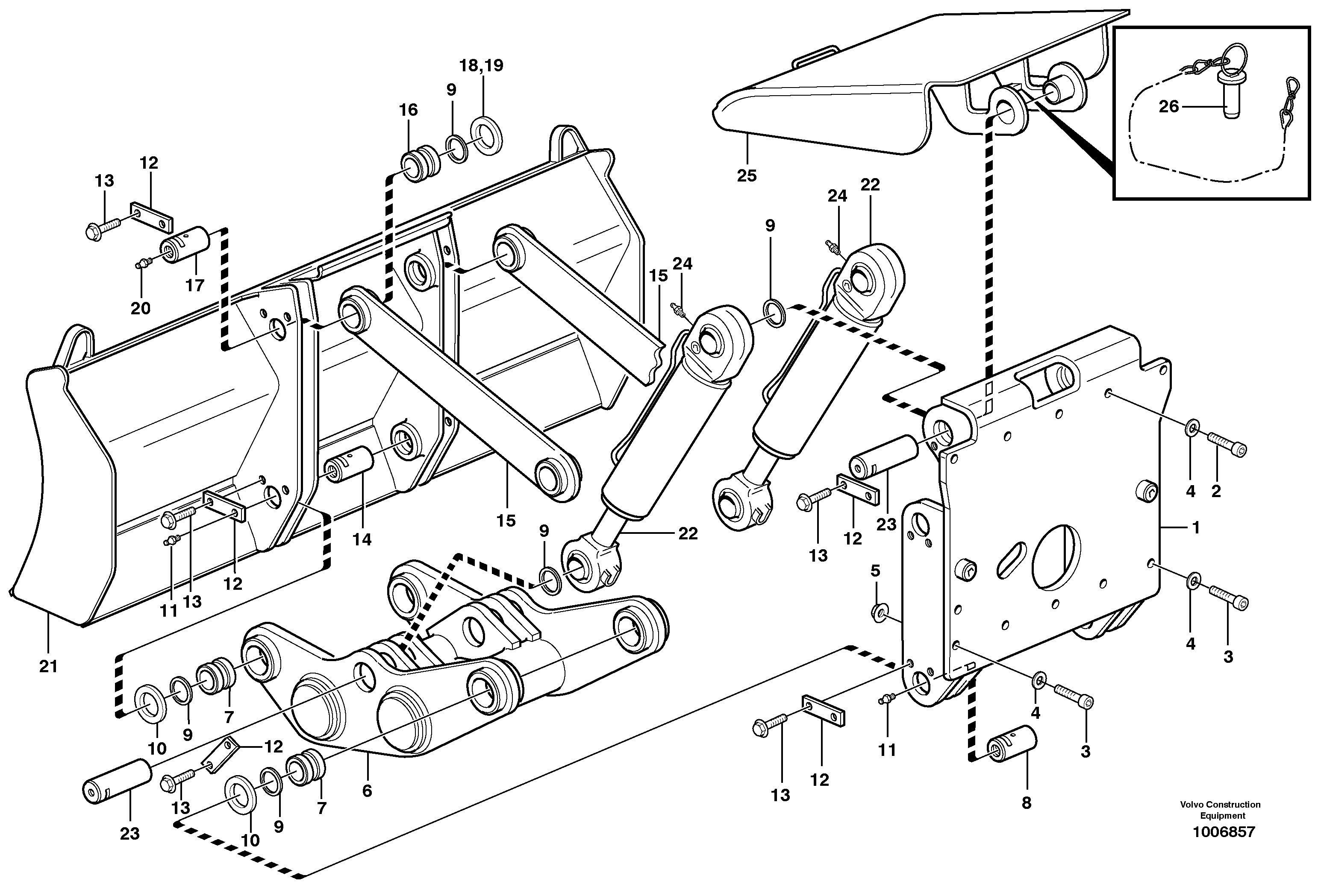 Dozer blade  14314005, 14314006 — volvo parts diagram
