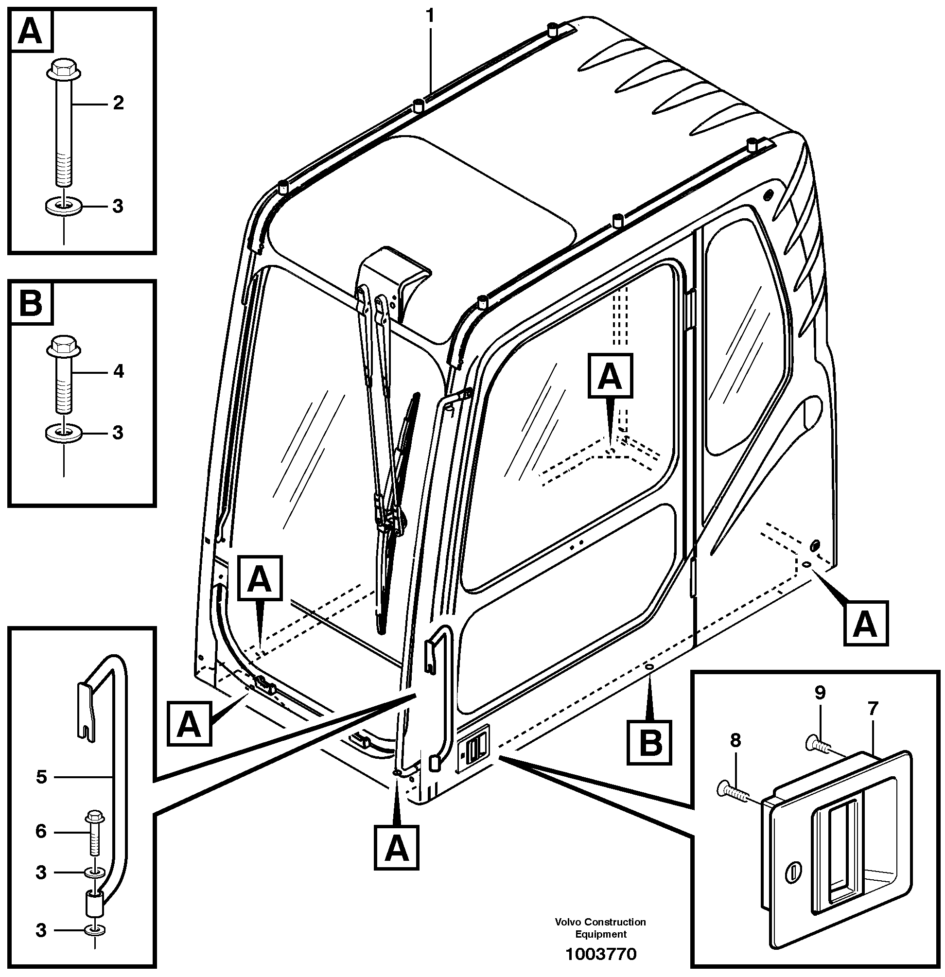 Drivers cab — volvo parts diagram