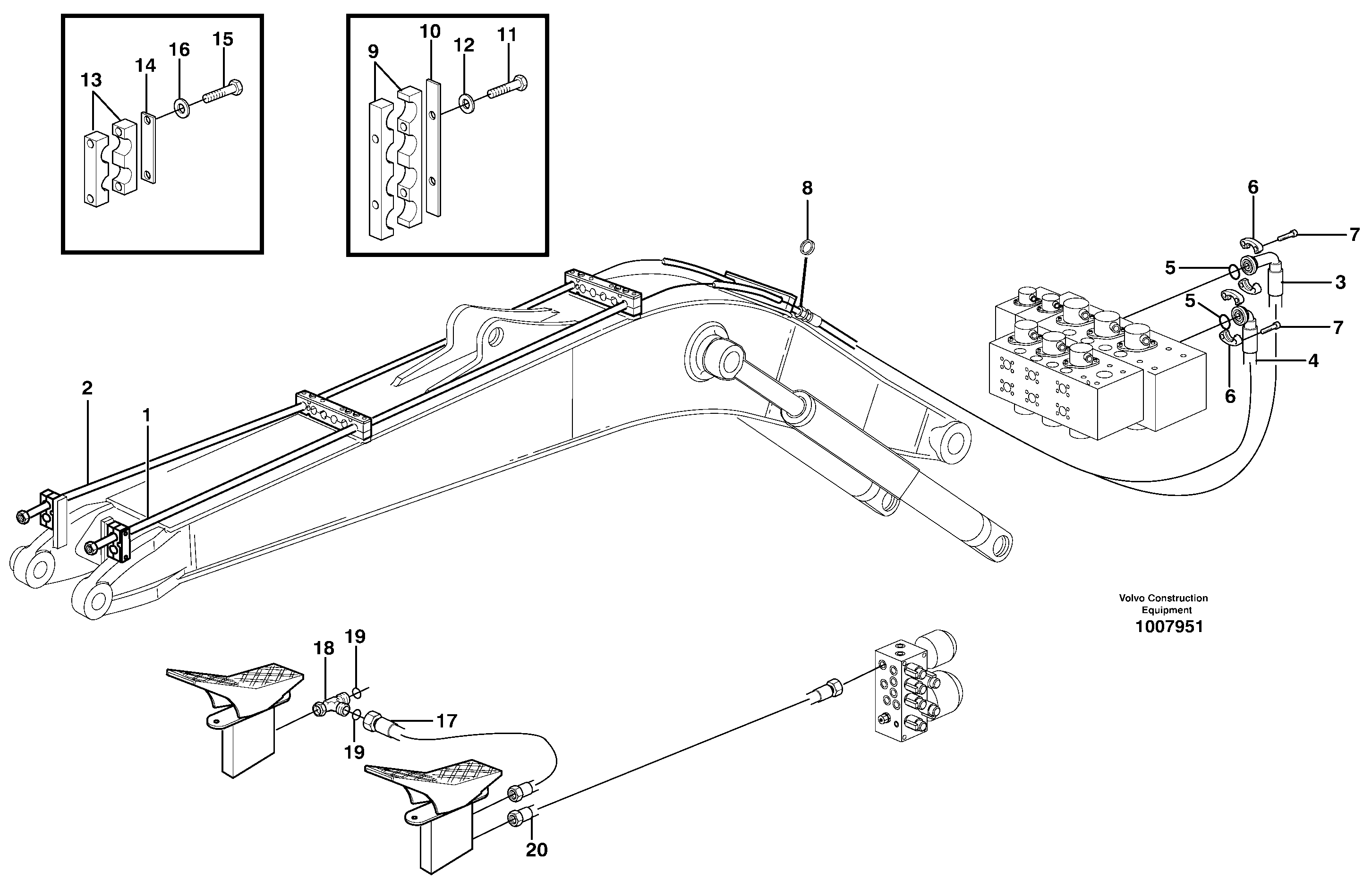 Hydr. equipm. on boom, X1  14314023 — volvo parts diagram