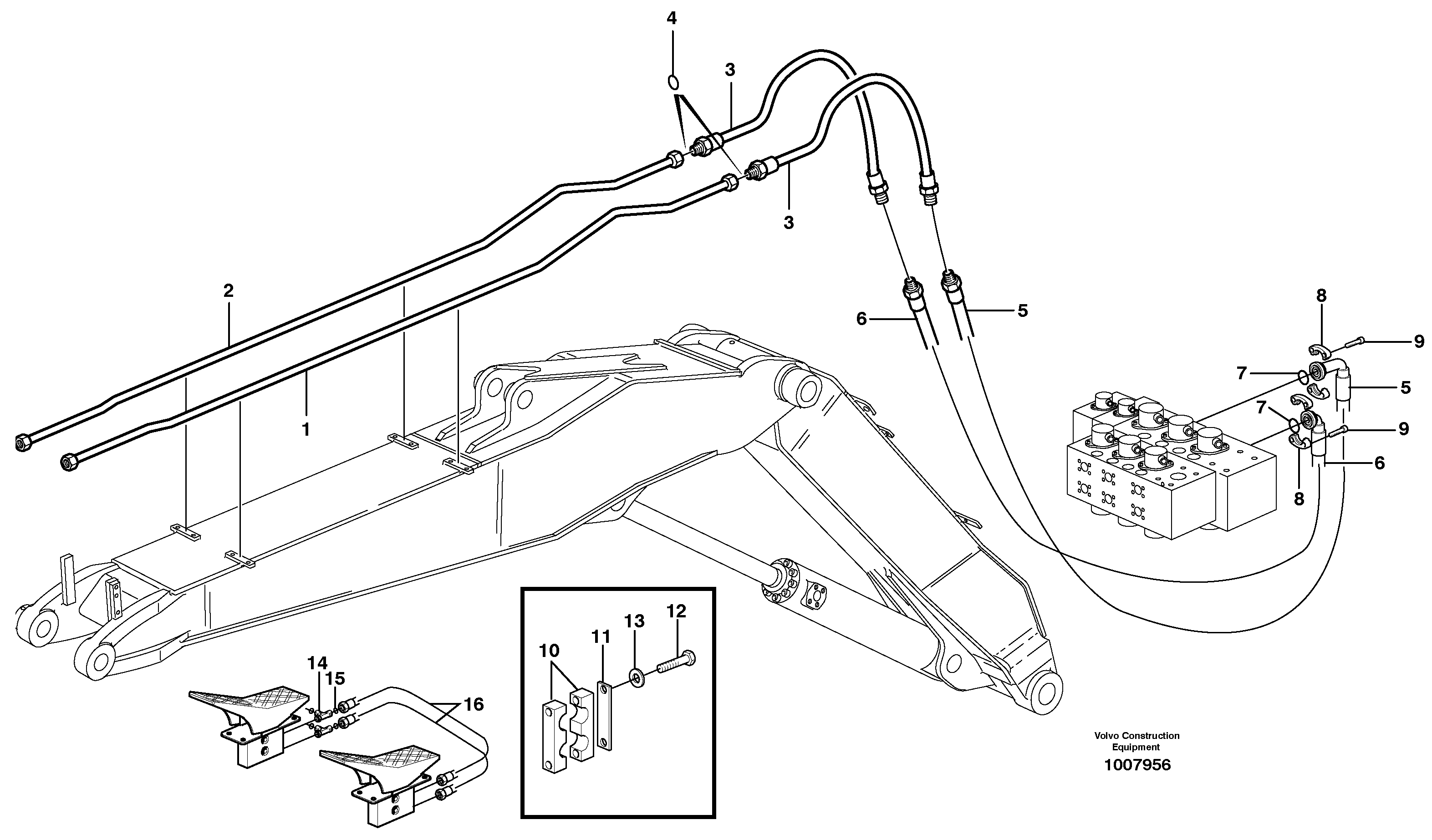 Hydr. equipm. on adjustable boom ,  X1  14314024 — volvo parts diagram
