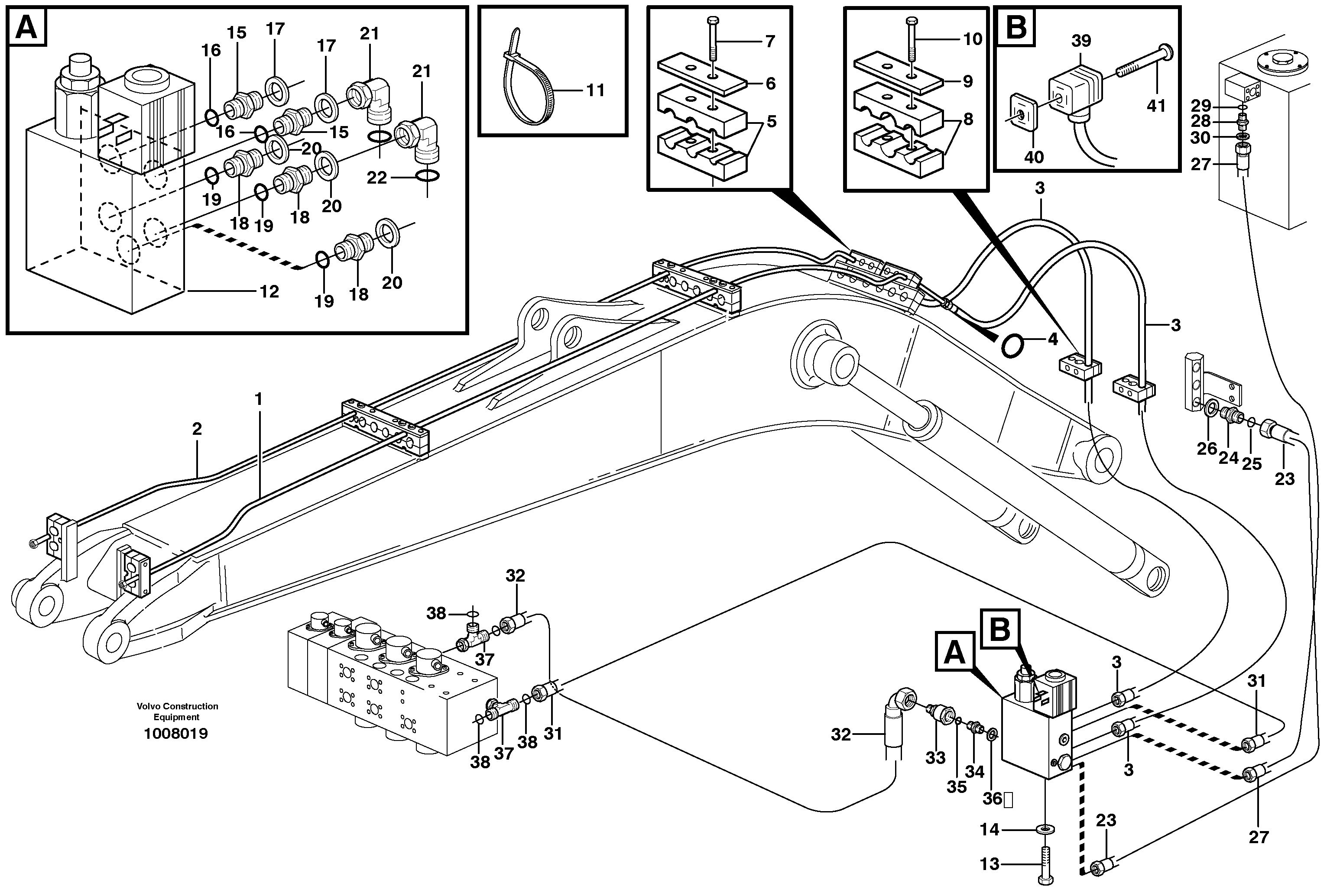 Hydr. quick fit equipm. on mono boom  14314061 — volvo parts diagram