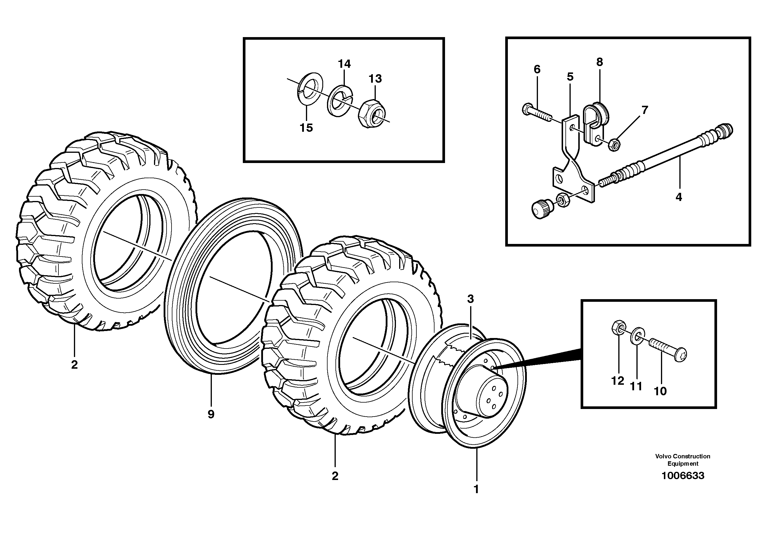 Wheel equipment 14314008, 14302787, 14314009, 14311163, 14314009 — volvo parts diagram