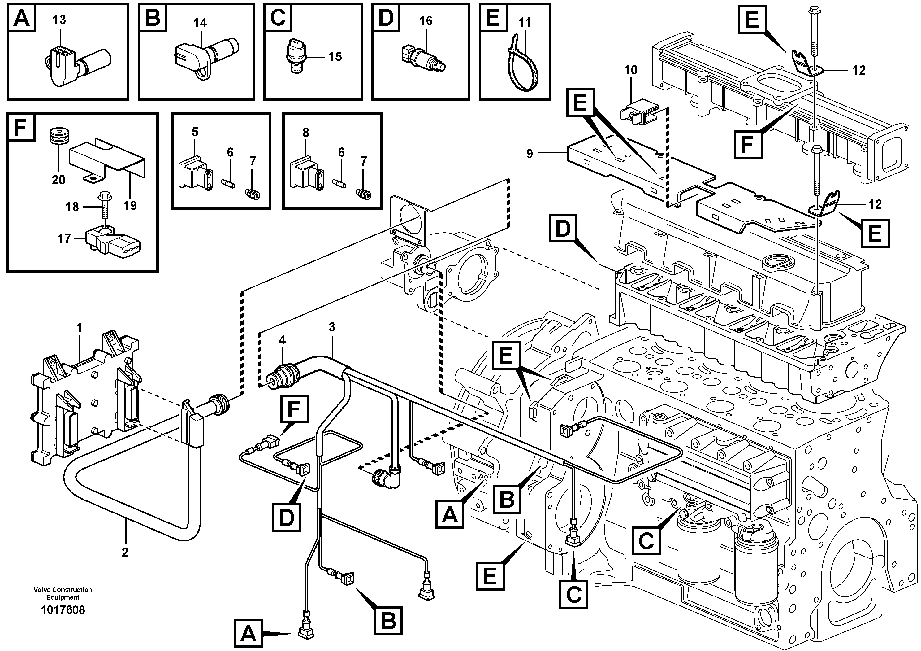 Cable harness, engine — volvo parts diagram