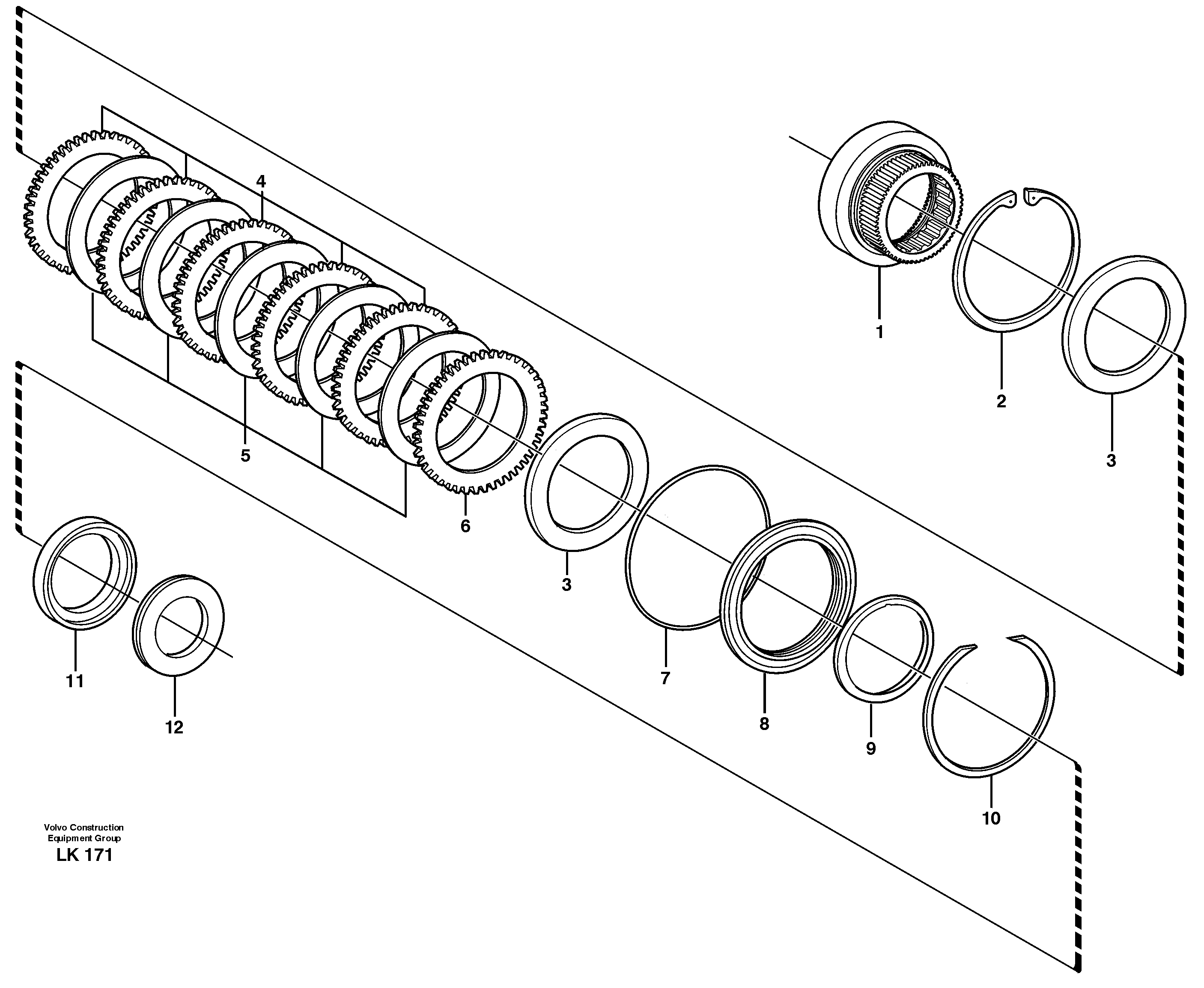 Rear axle, Brake diaphragm  STD, 14314013 — volvo parts diagram