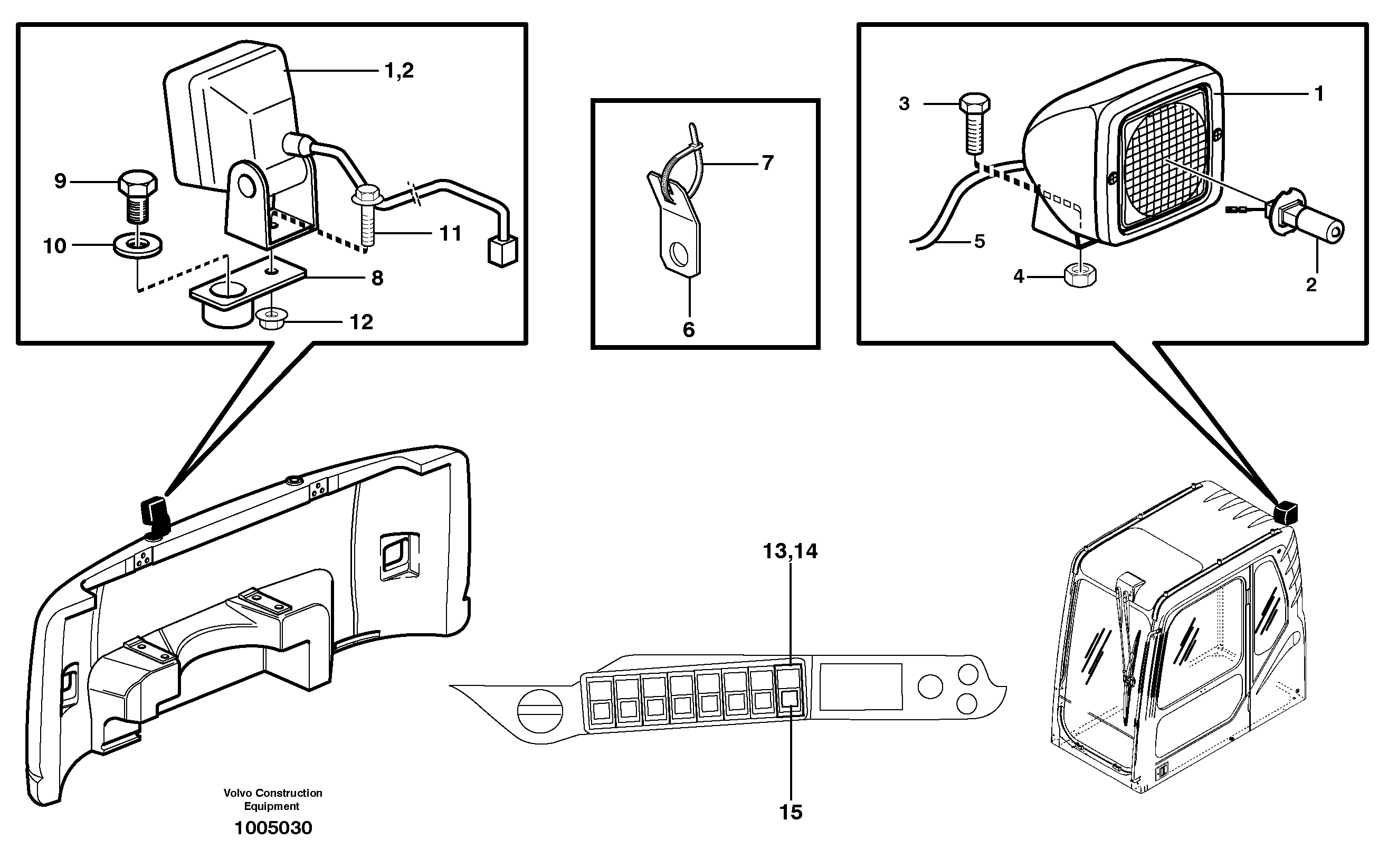 Work lamp 14312010 — volvo parts diagram