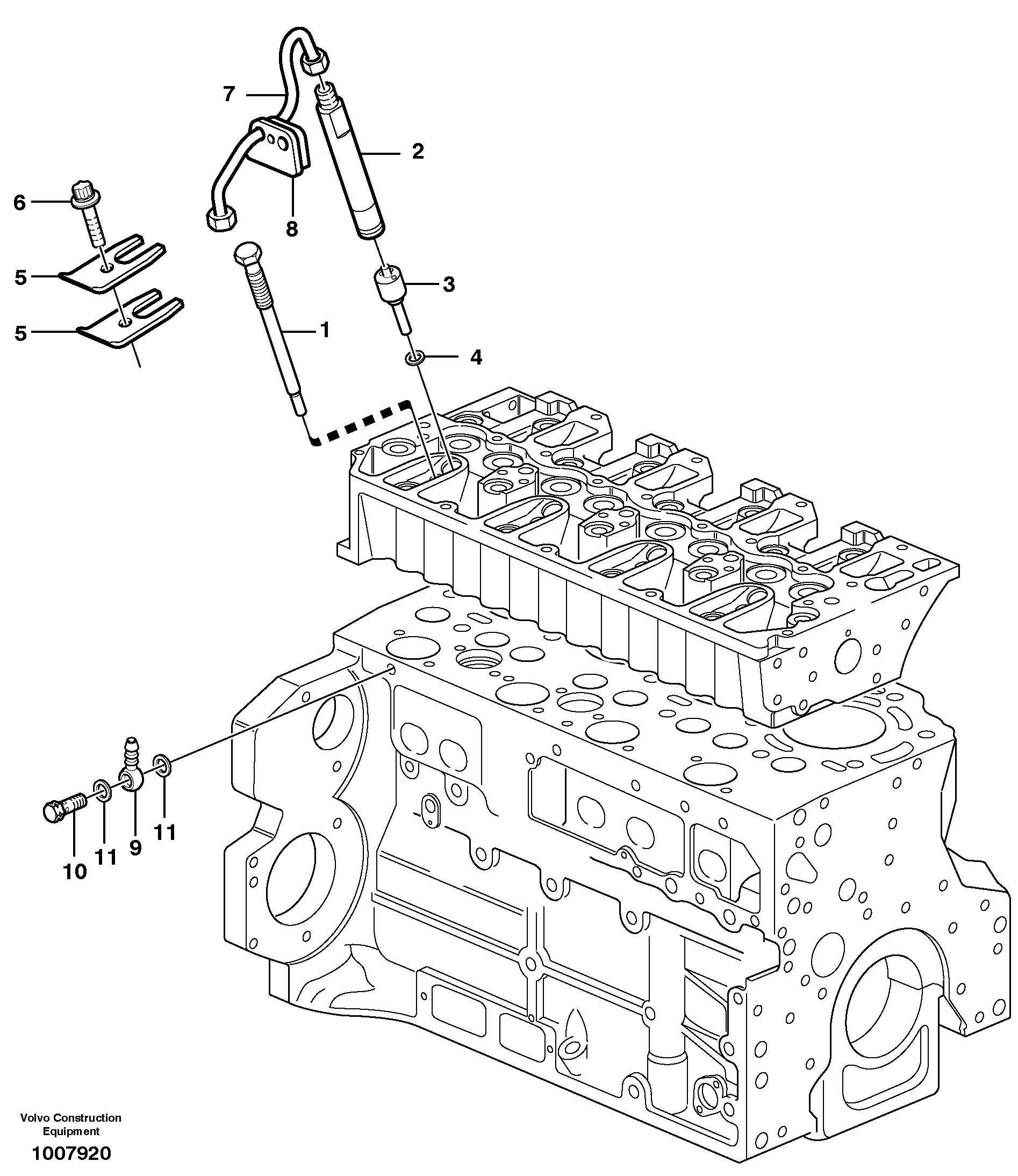 Fuel lines, injectors — volvo parts diagram