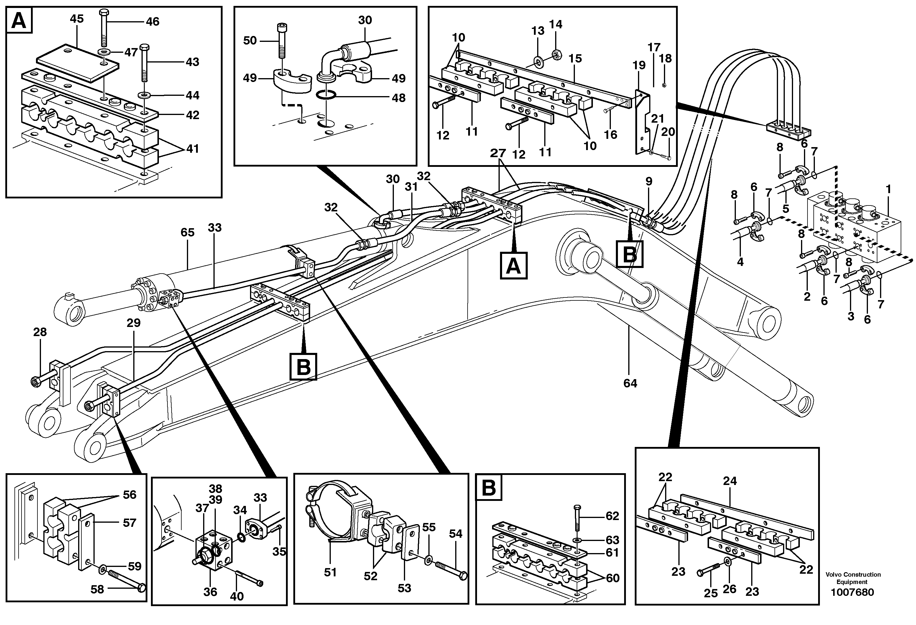 Hydraulic system, mono boom  14313024 — volvo parts diagram