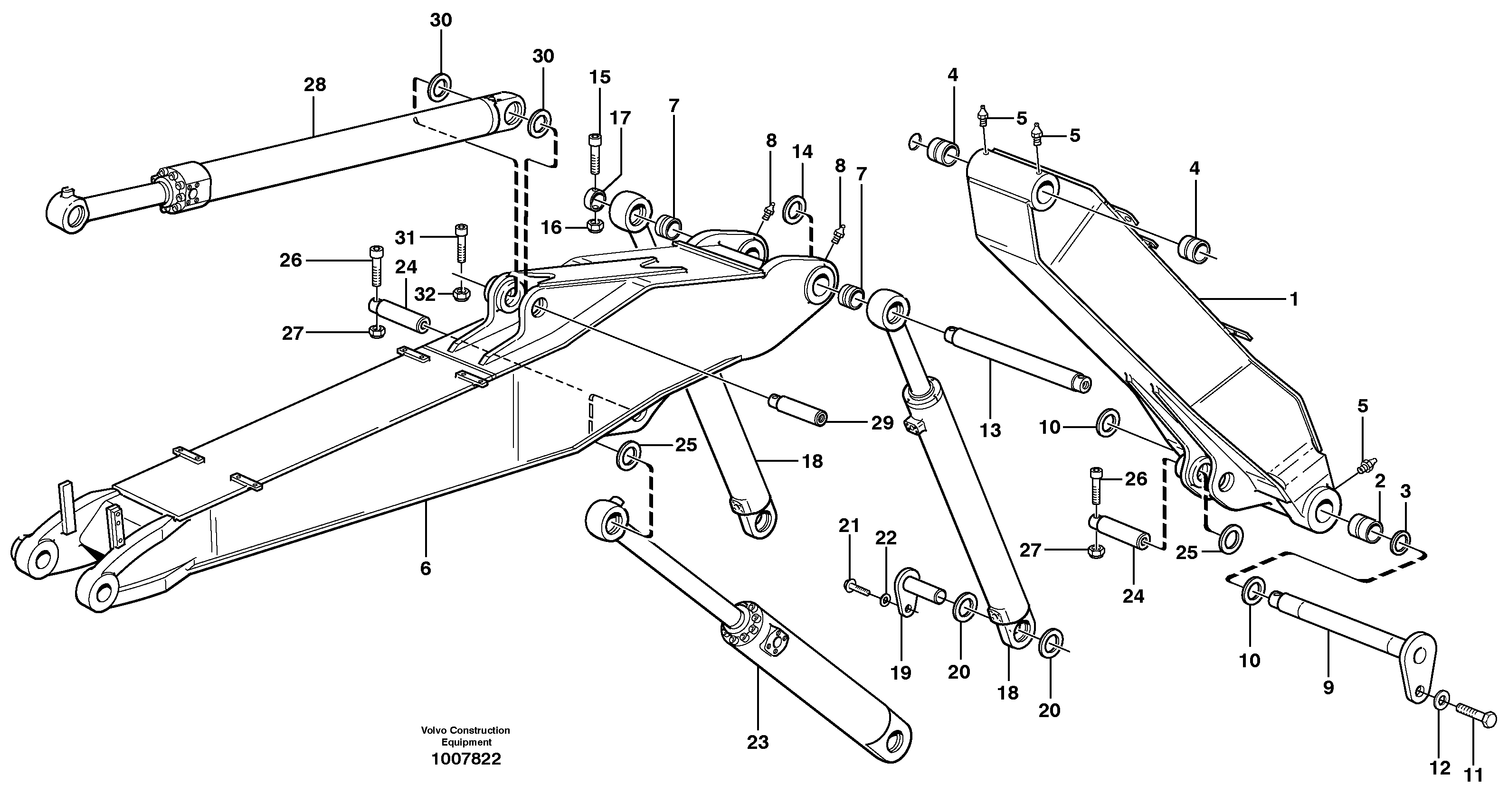 Adjustable boom  14314046 — volvo parts diagram