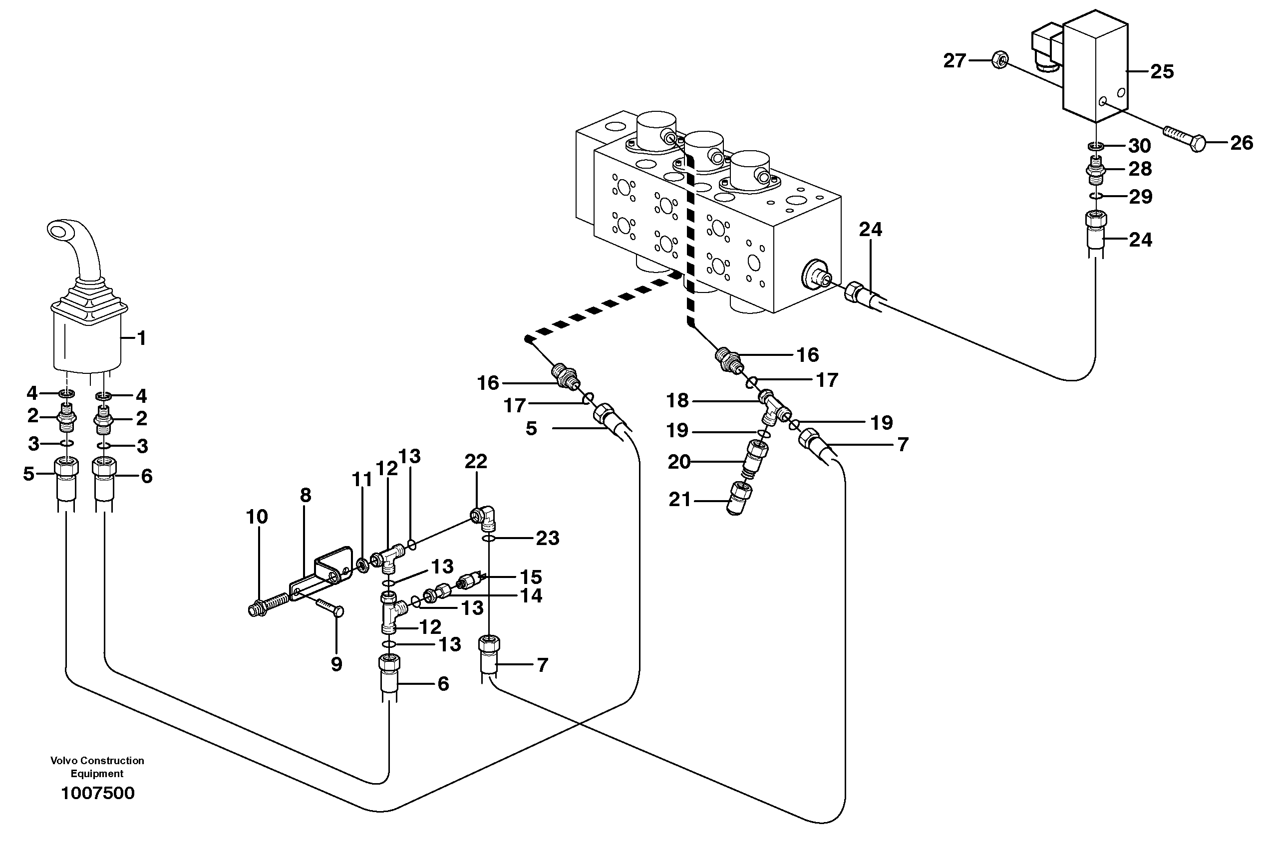 Servo hydraulics, mono boom — volvo parts diagram