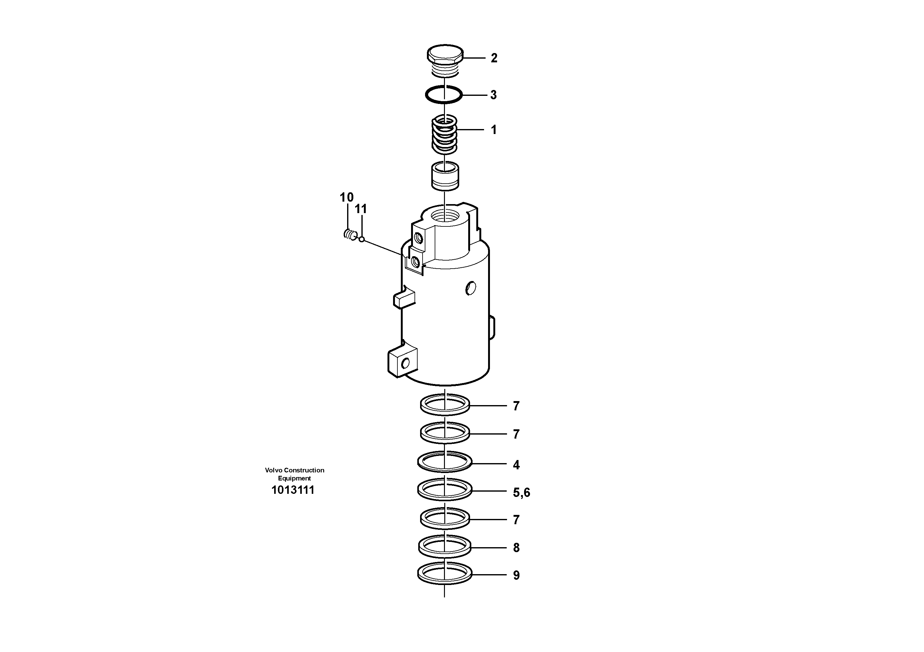 Axle locking cylinder — volvo parts diagram