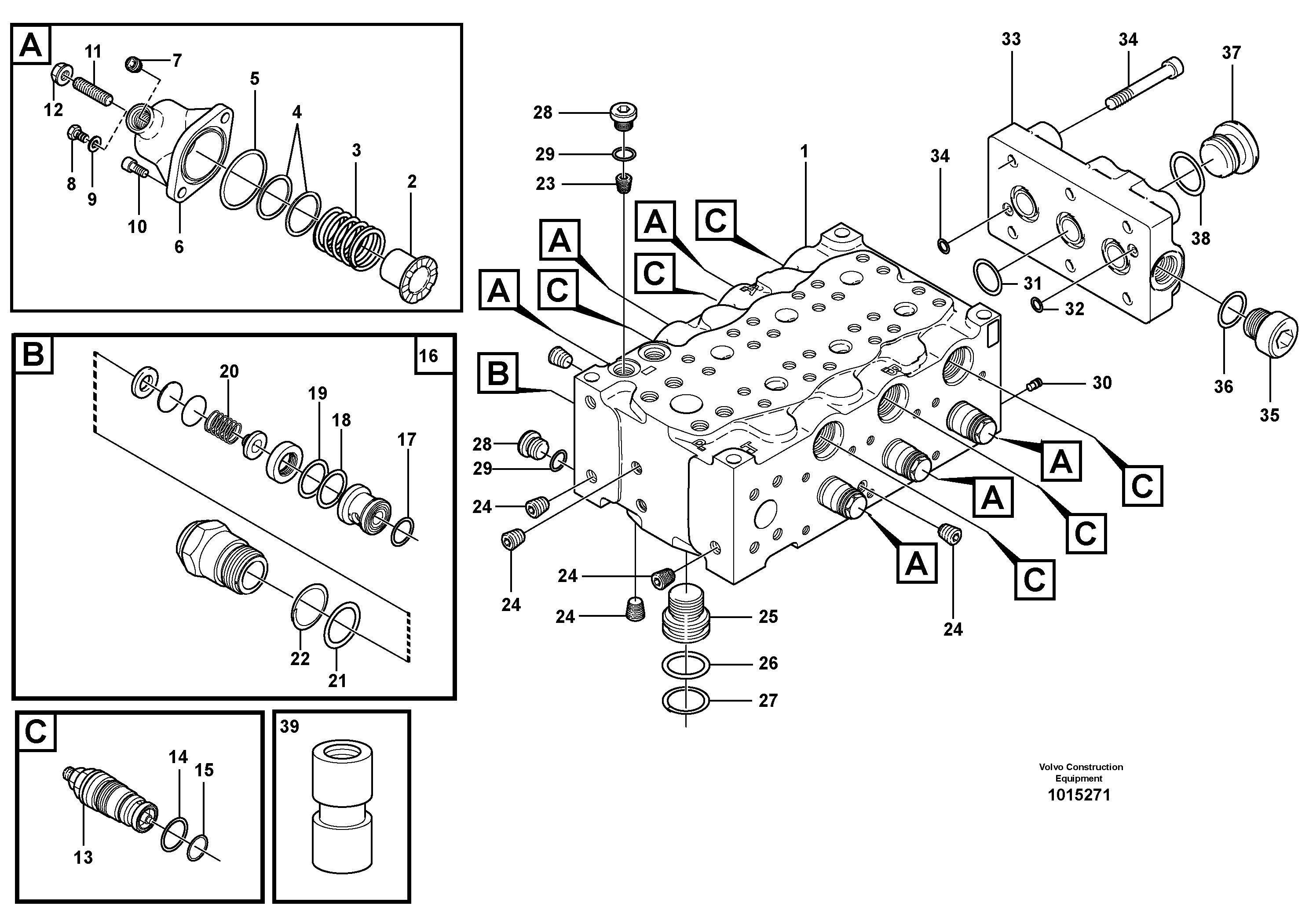 Main valve assembly, A — volvo parts diagram