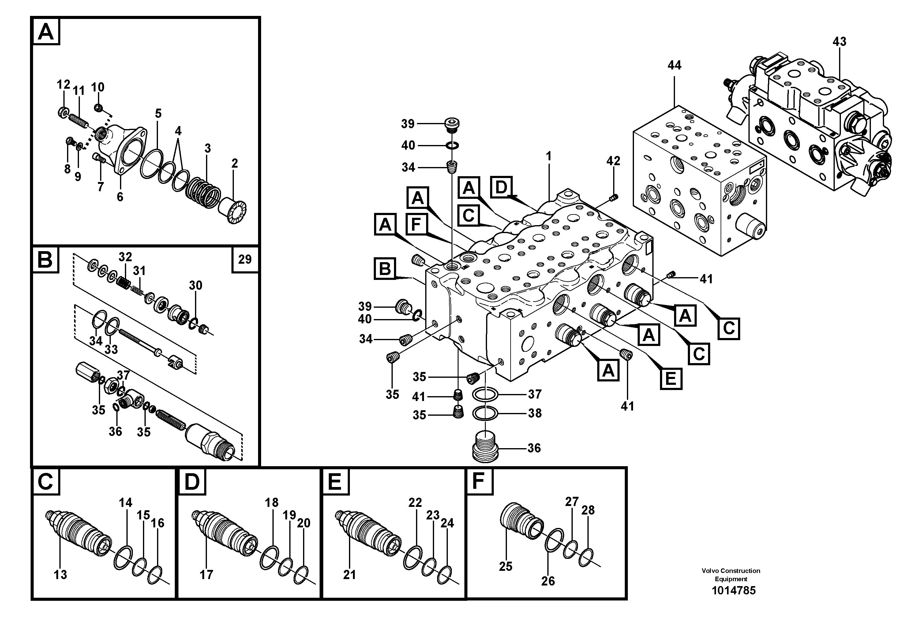 Main valve assembly, B — volvo parts diagram