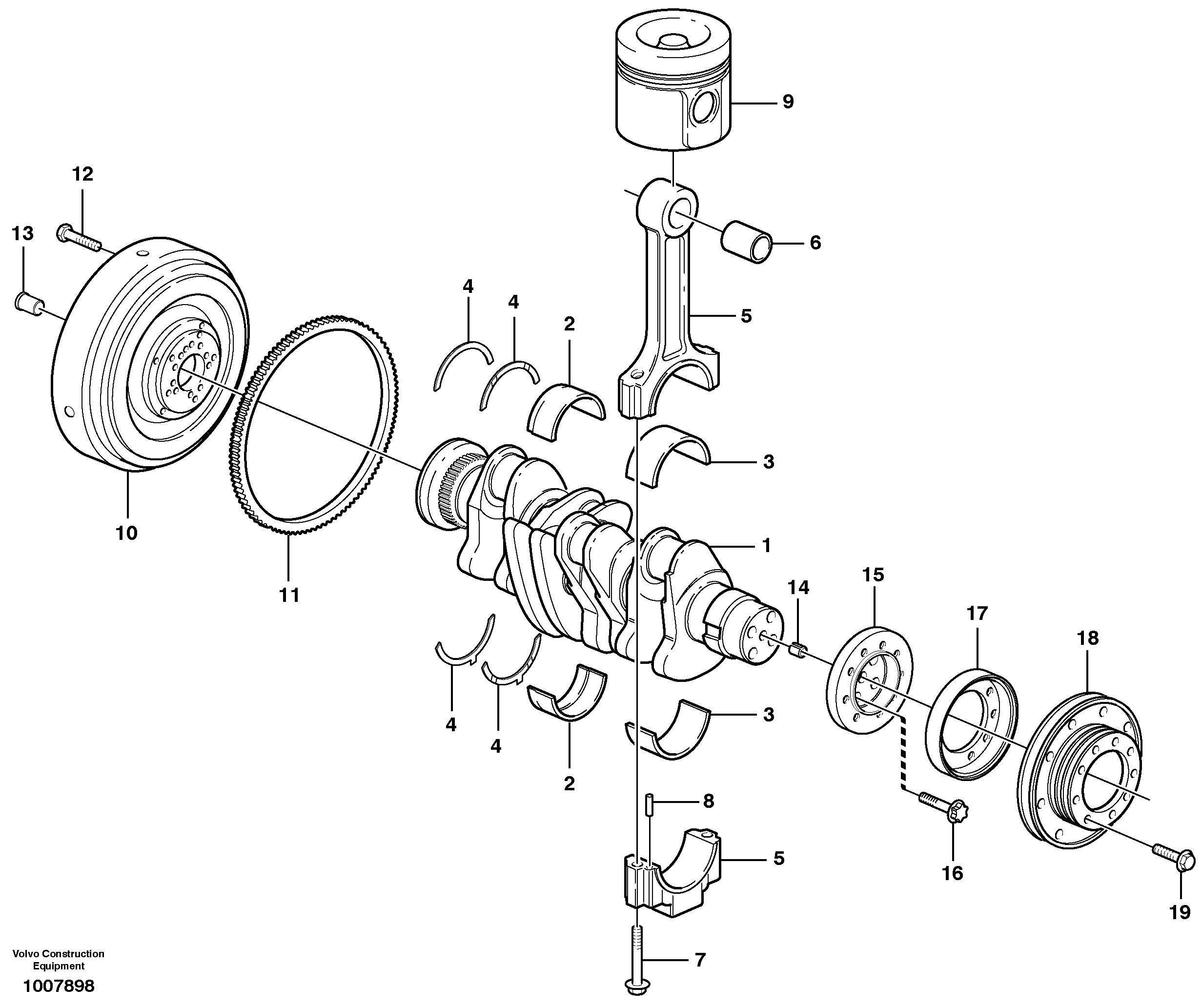 Crankshaft and related parts — volvo parts diagram