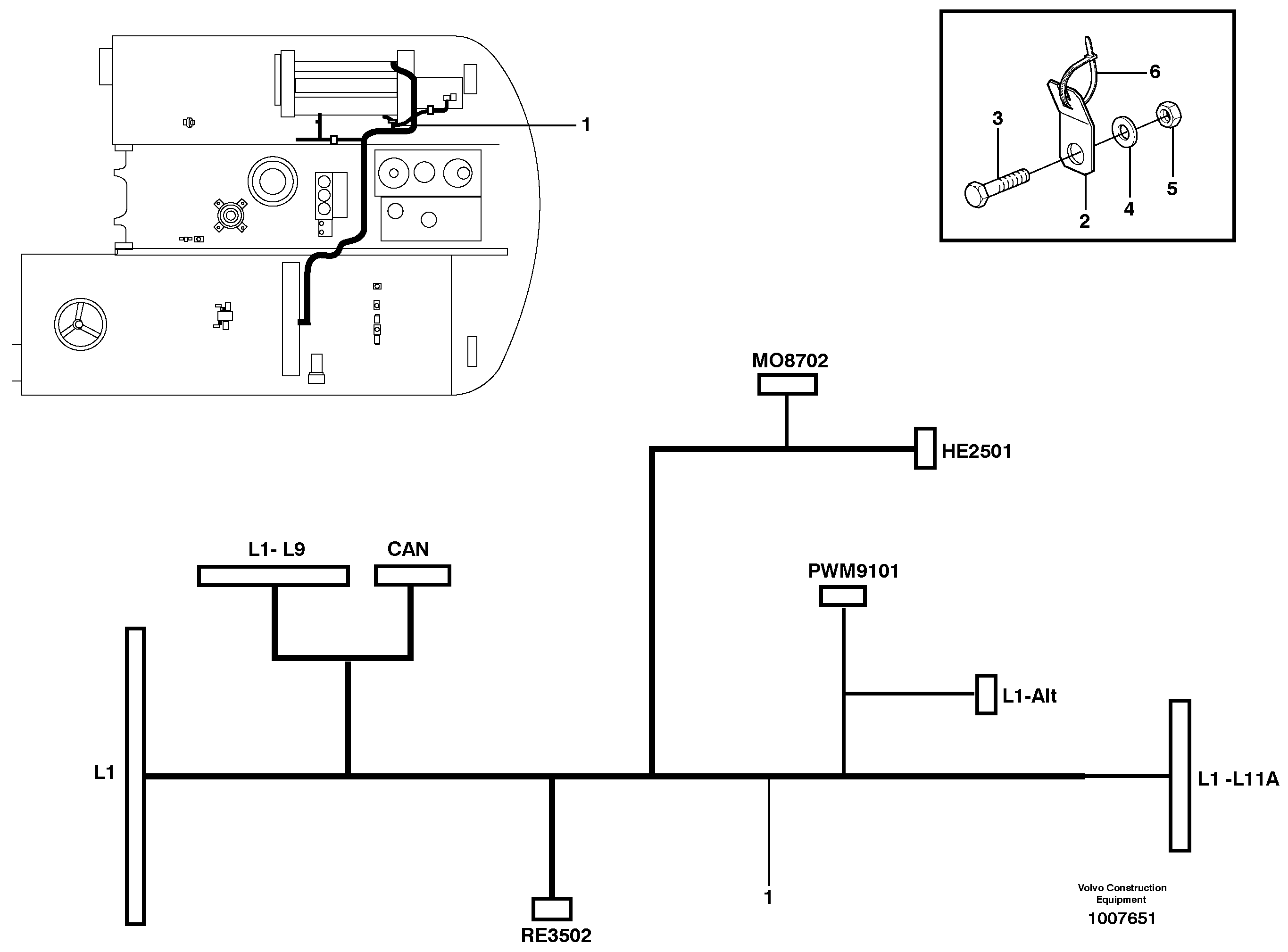 Cable harness, Diesel engine, L1 — volvo parts diagram