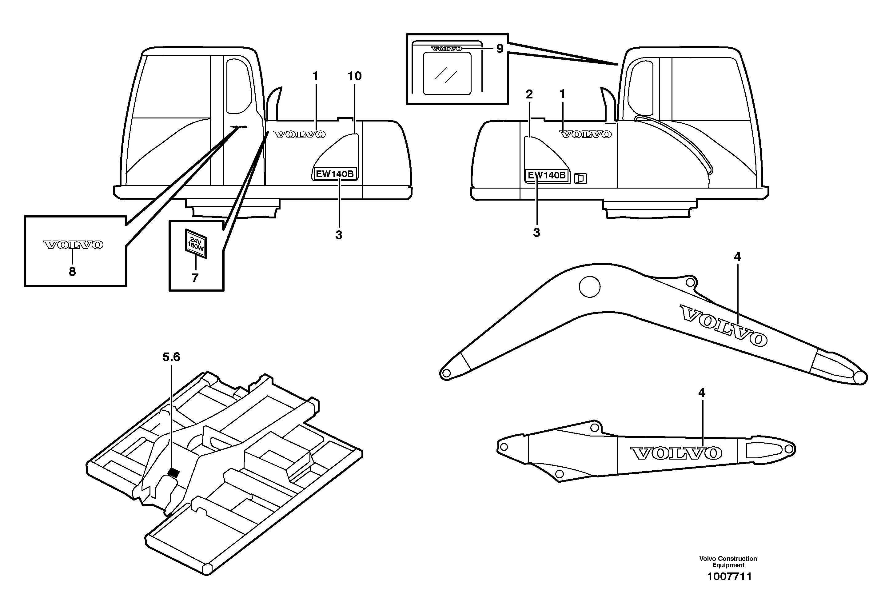 Stripes, outer location — volvo parts diagram