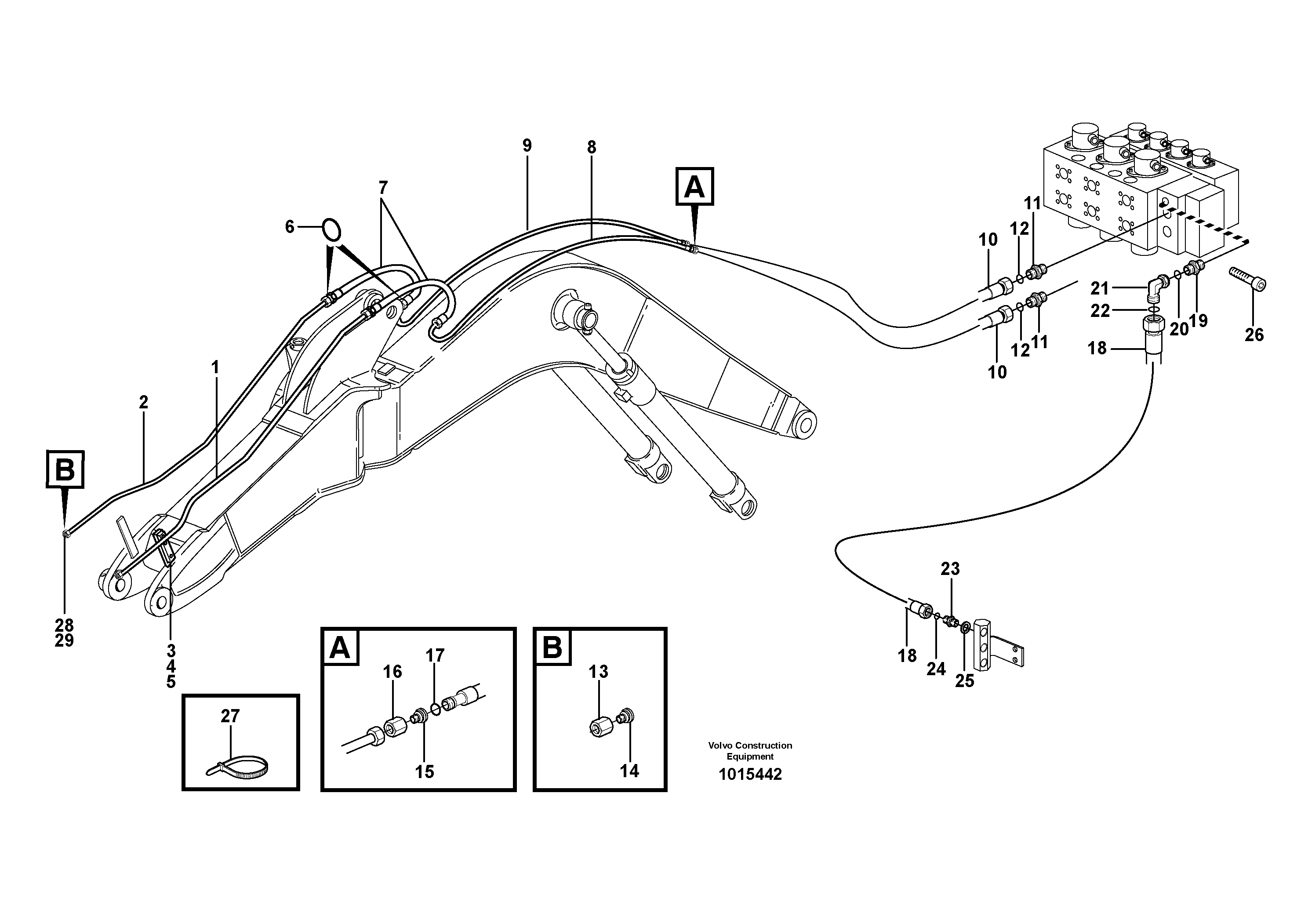 Attachment hydraulics, offset special, X3  14314032 — volvo parts diagram