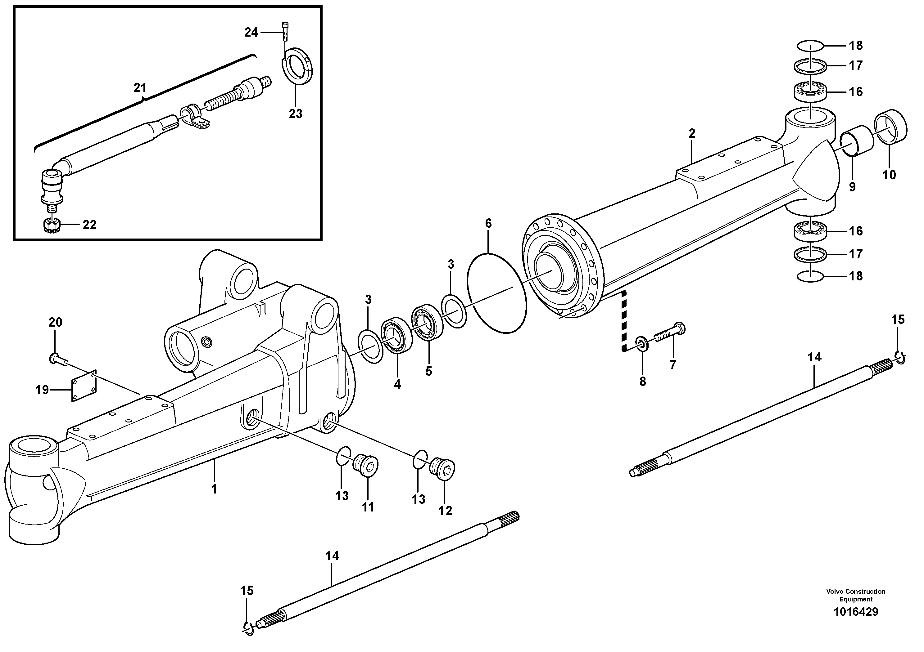 Front axle, Shaft cover — volvo parts diagram