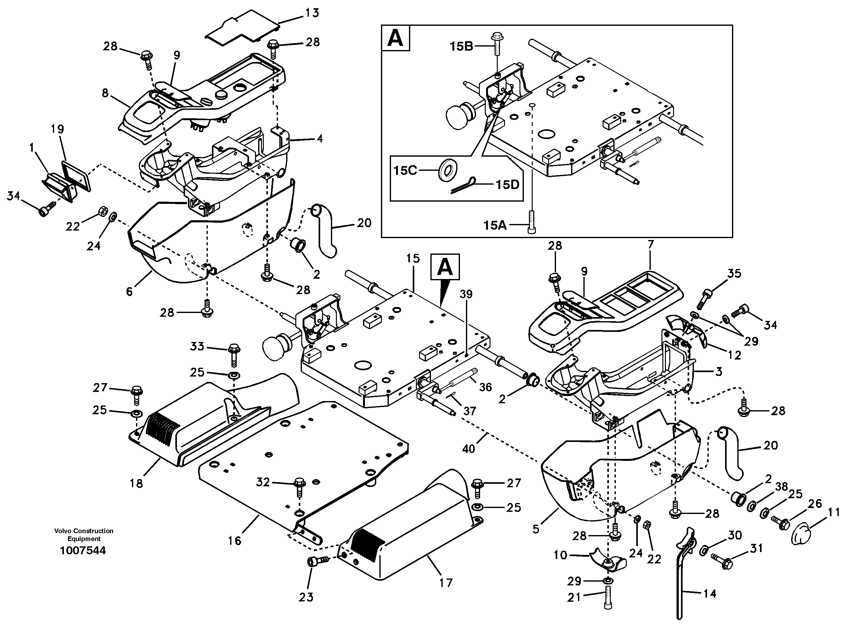 Instrument panel, control panel — volvo parts diagram