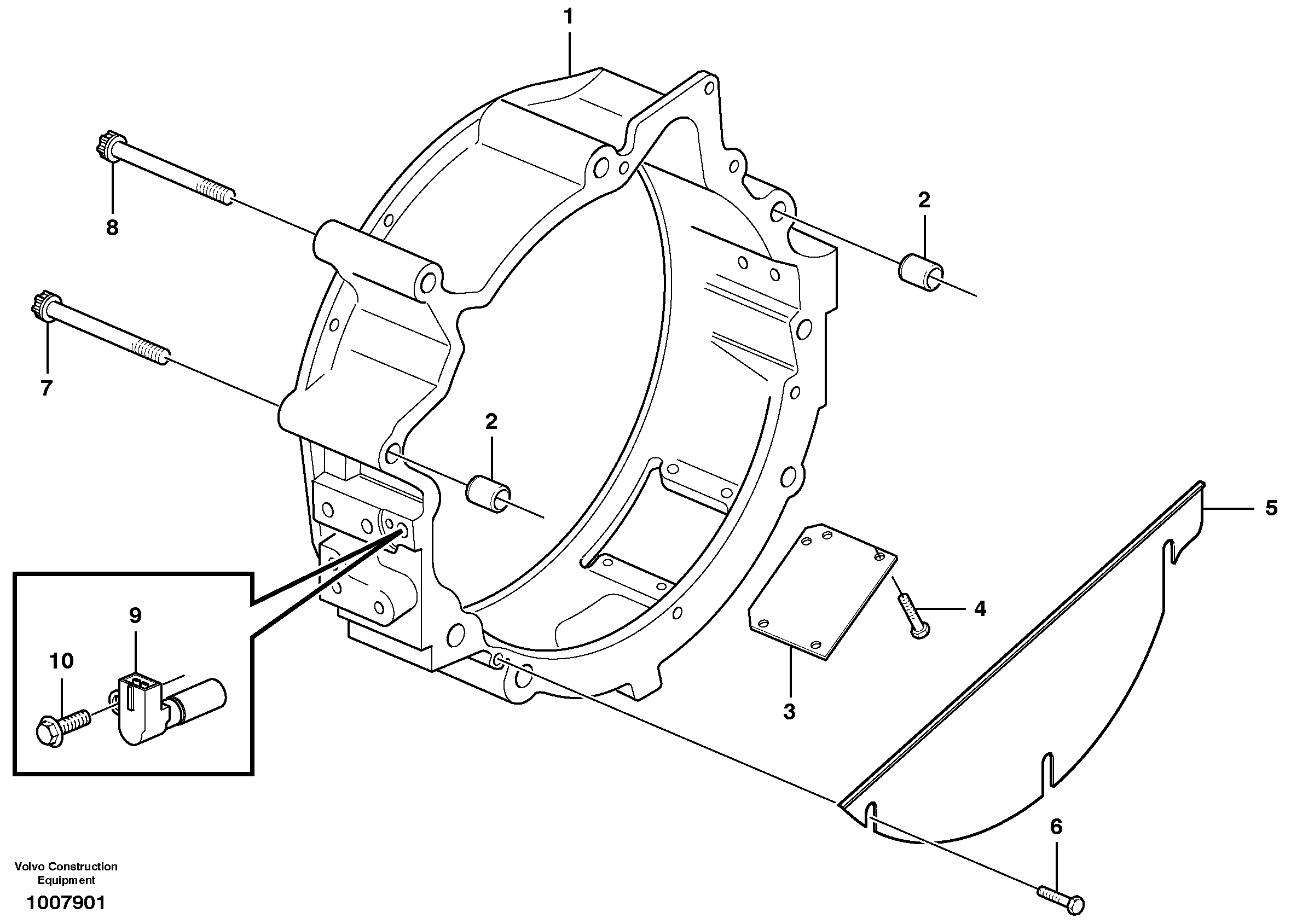 Flywheel housing — volvo parts diagram