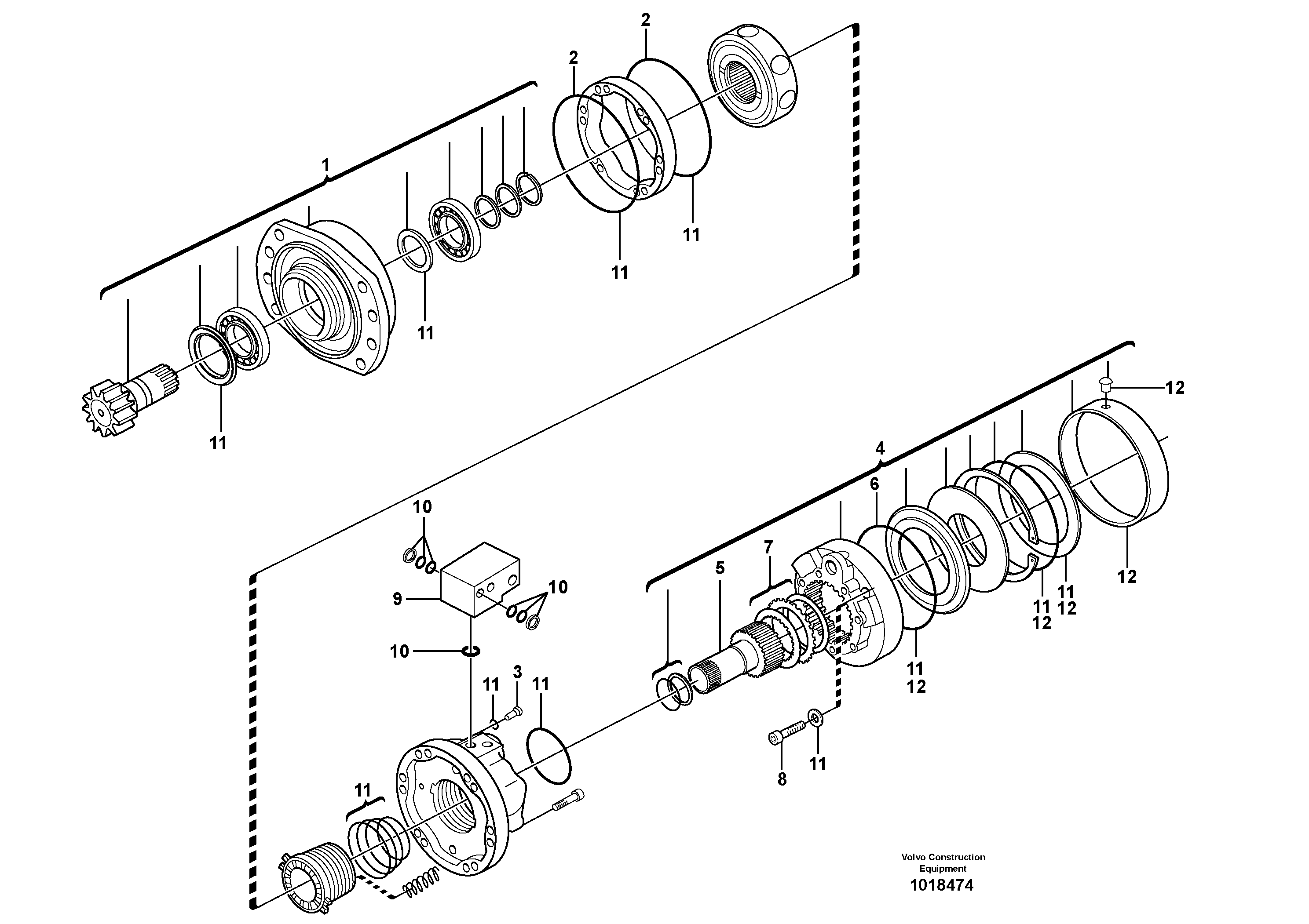 Swing motor — volvo parts diagram