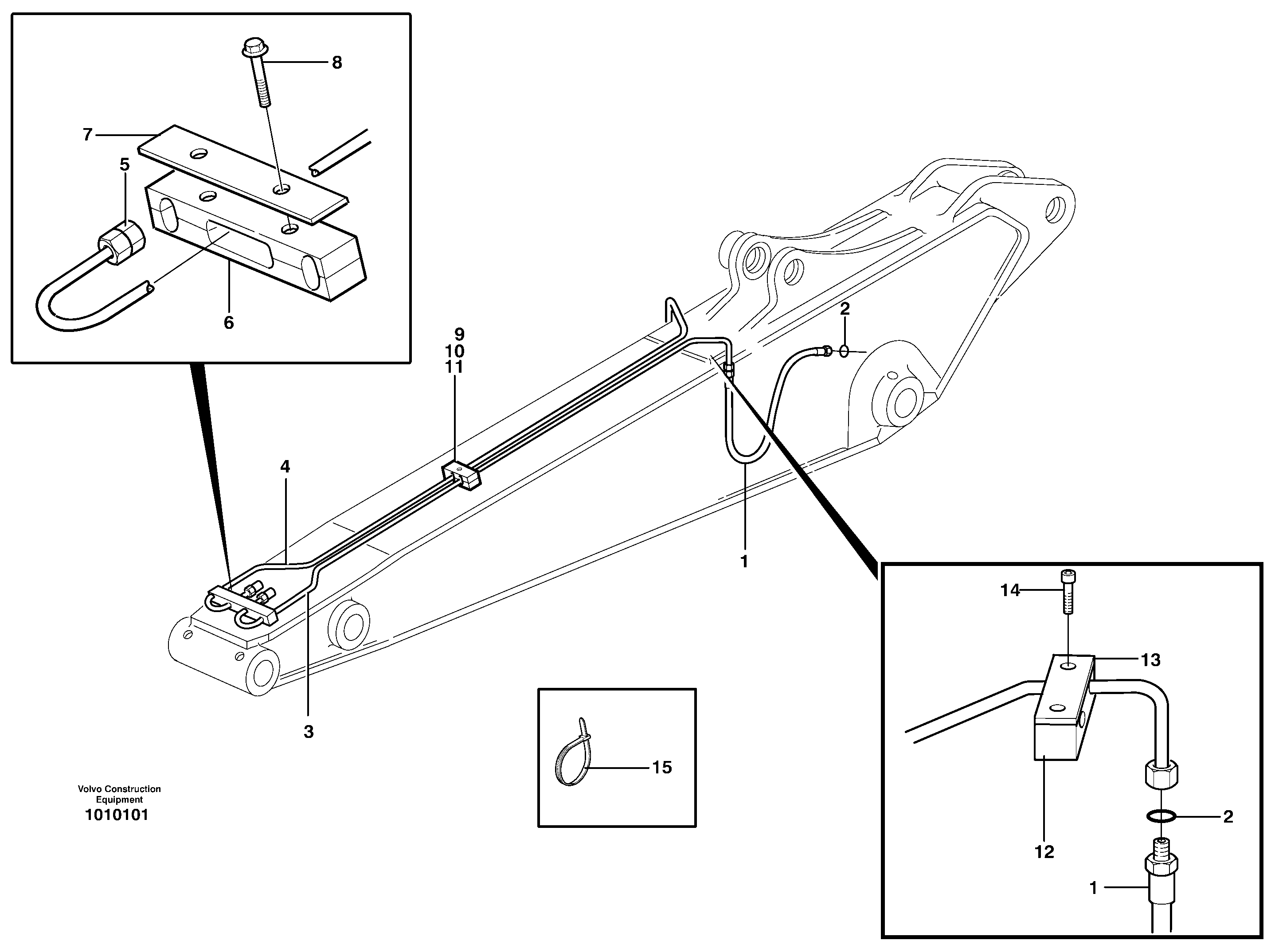 Hydr. quick fit equipm. dipper arm  14314064, 14314065 — volvo parts diagram