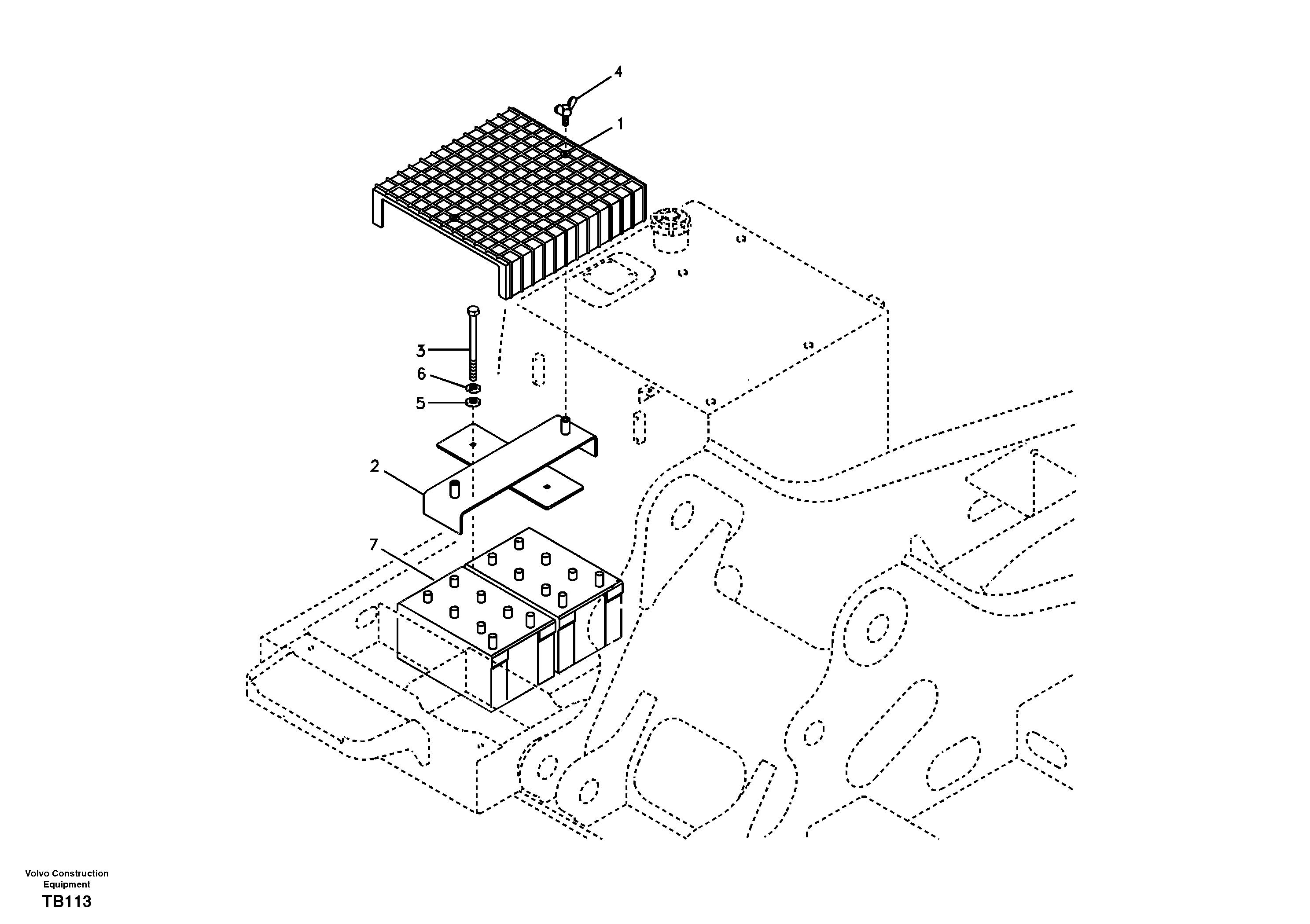 Battery with assembling details — volvo parts diagram